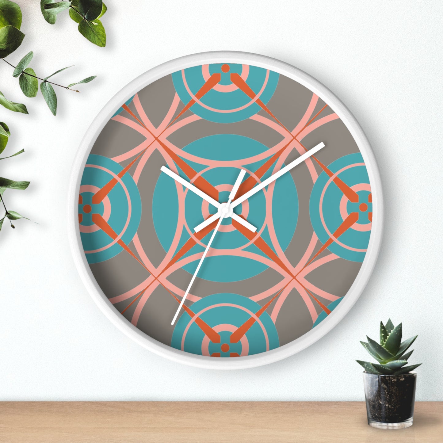 Cotton Candy Grey Compass Rose Wall Clock