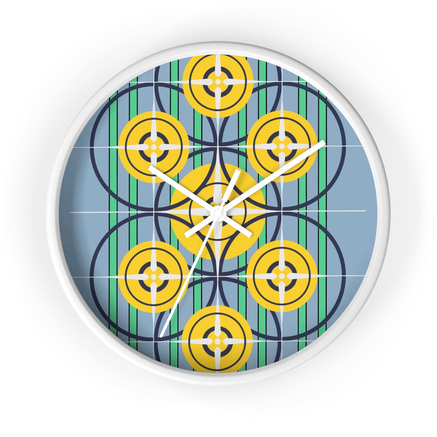 Sunflower Yellow Compass Rose Wall Clock