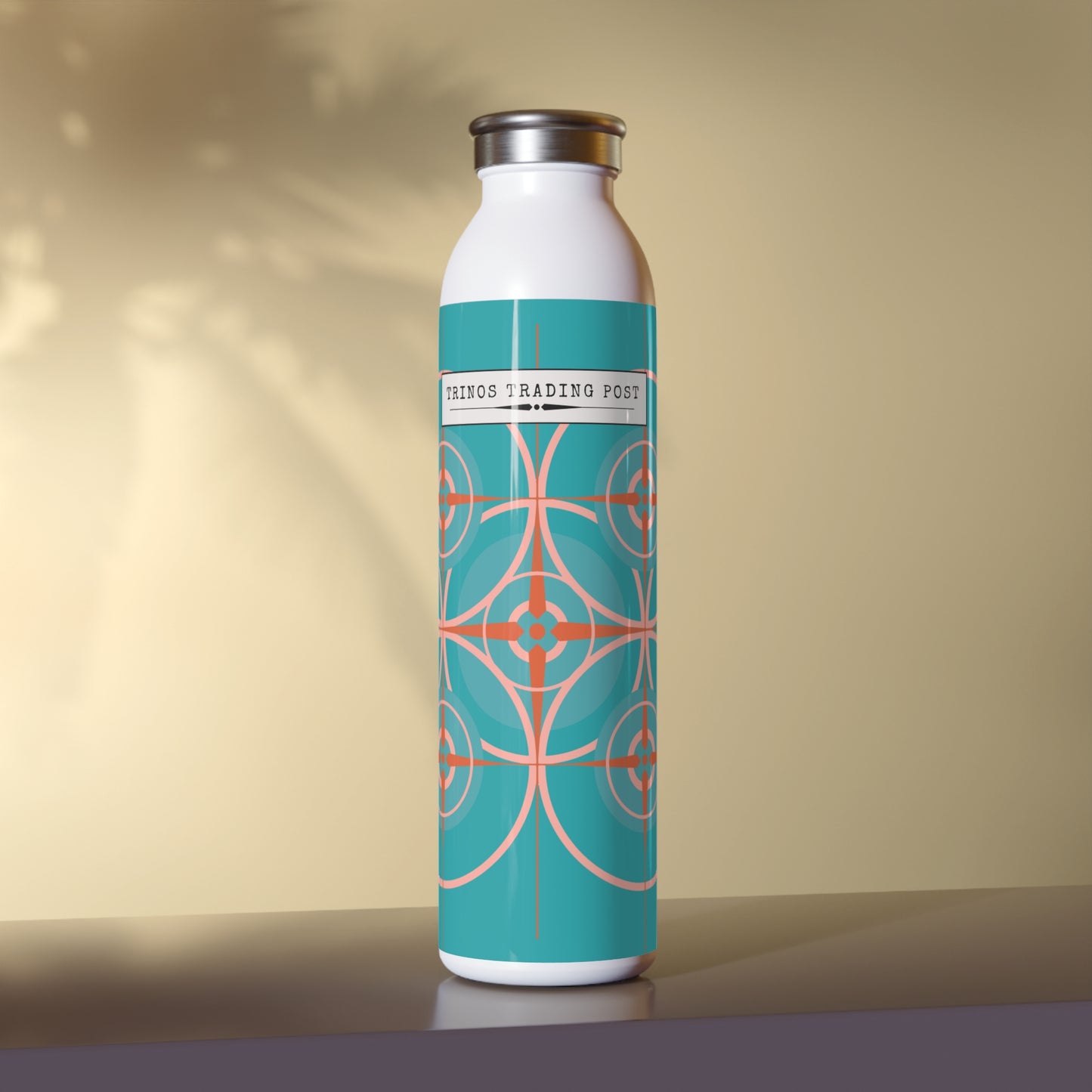 Miami Blue Cherry Blossom Compass Rose 20oz Slim Water Bottle