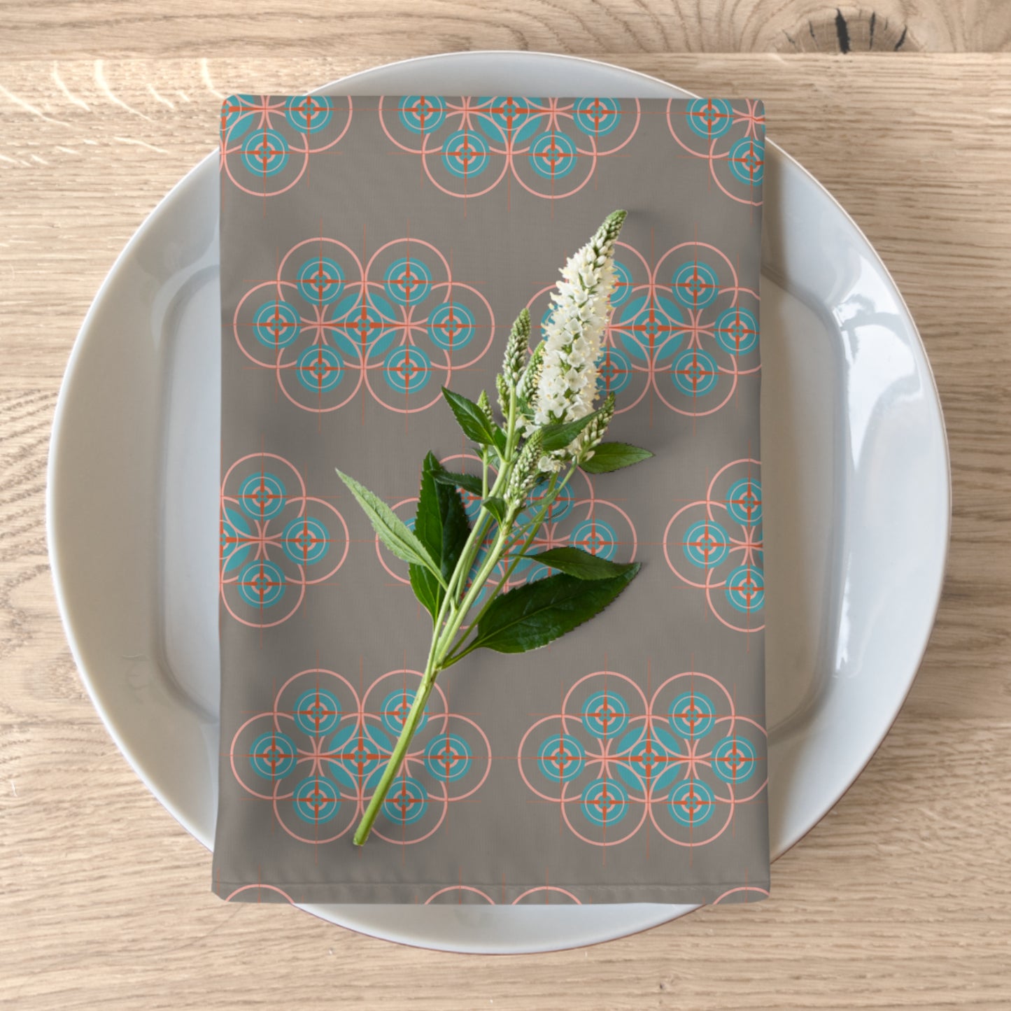 Cotton Candy Grey Compass Rose Graphic Napkin