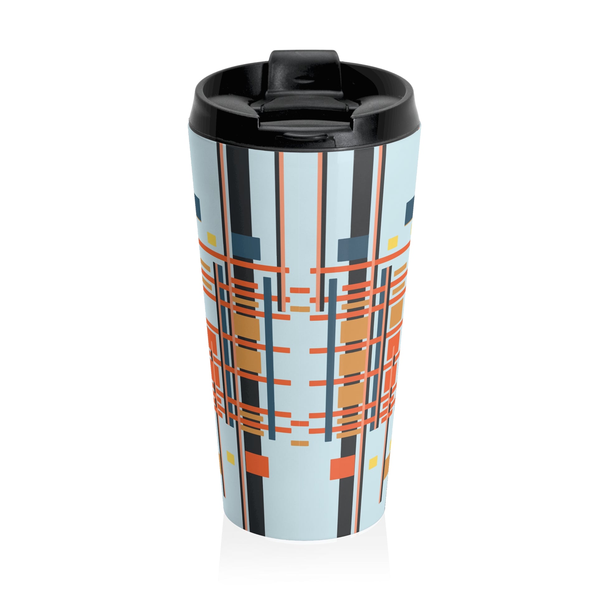 Aluminum Blue Bamboo Stainless Steel Travel Mug