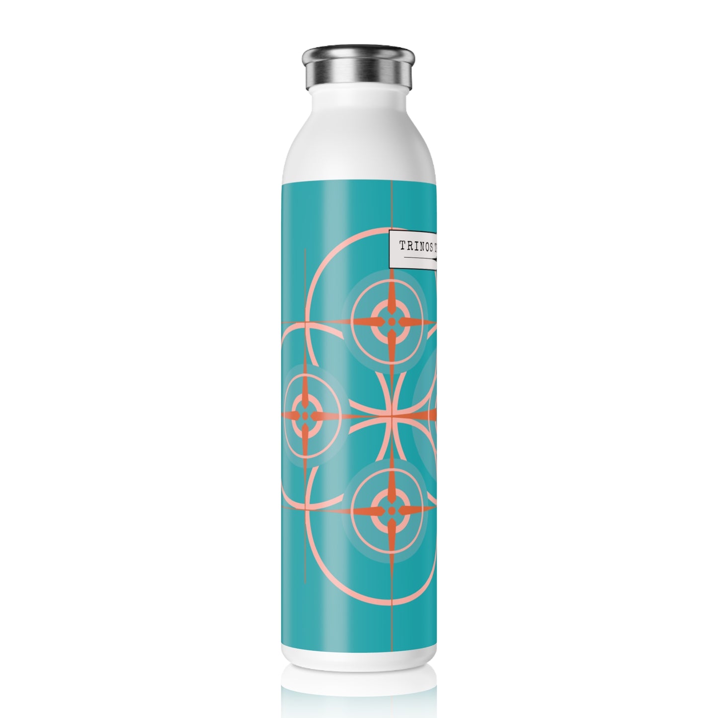 Miami Blue Cherry Blossom Compass Rose 20oz Slim Water Bottle