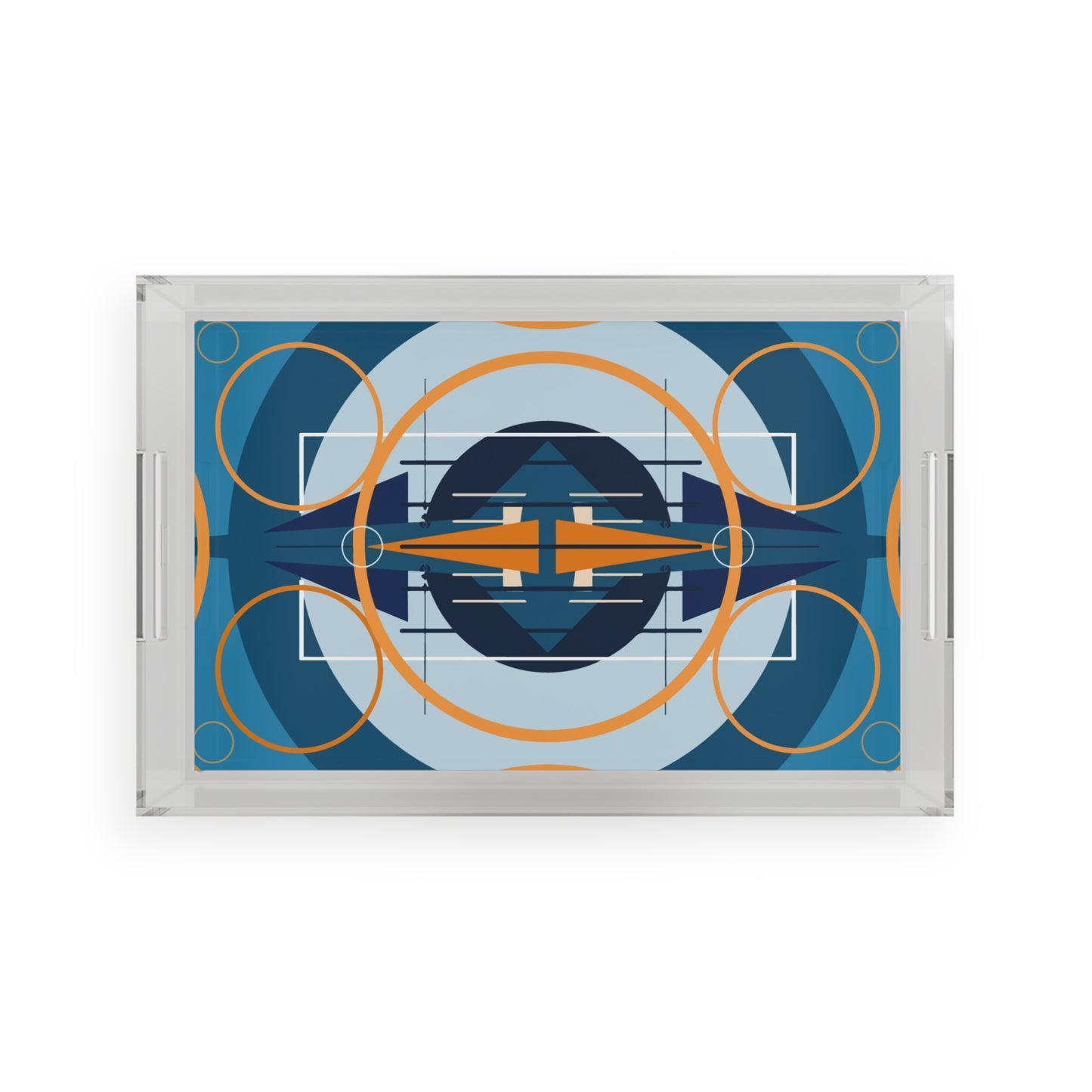 Deco Blue Oscillation Acrylic Serving Tray