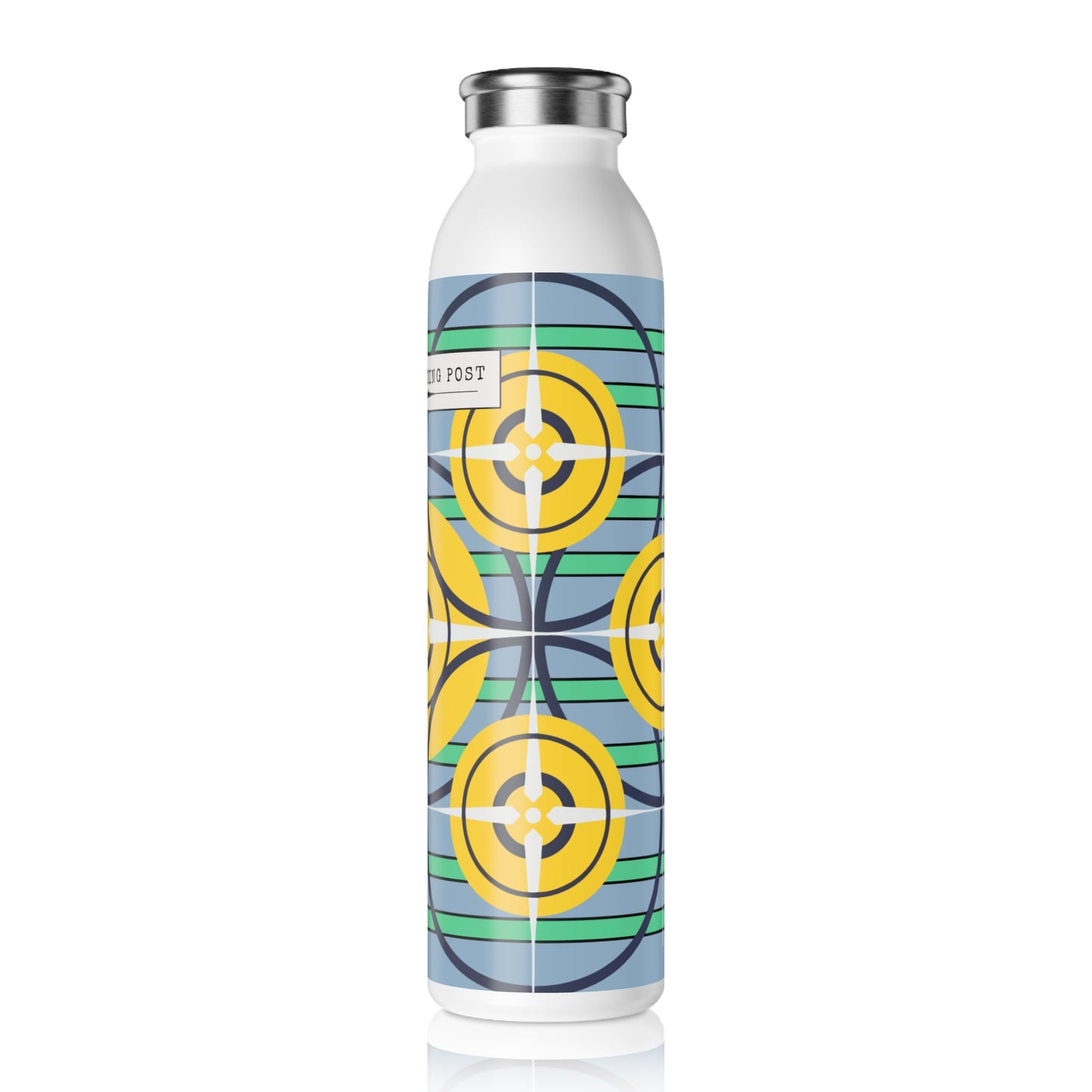 Sunflower Yellow Compass Rose 20oz Slim Water Bottle