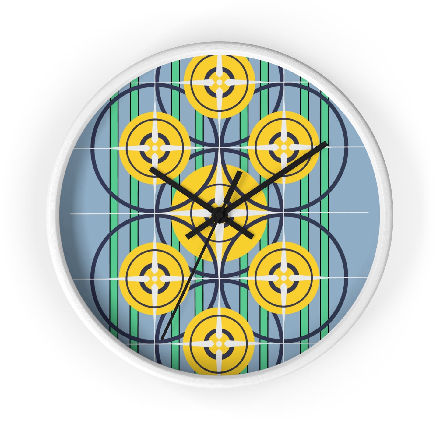 Sunflower Yellow Compass Rose Wall Clock