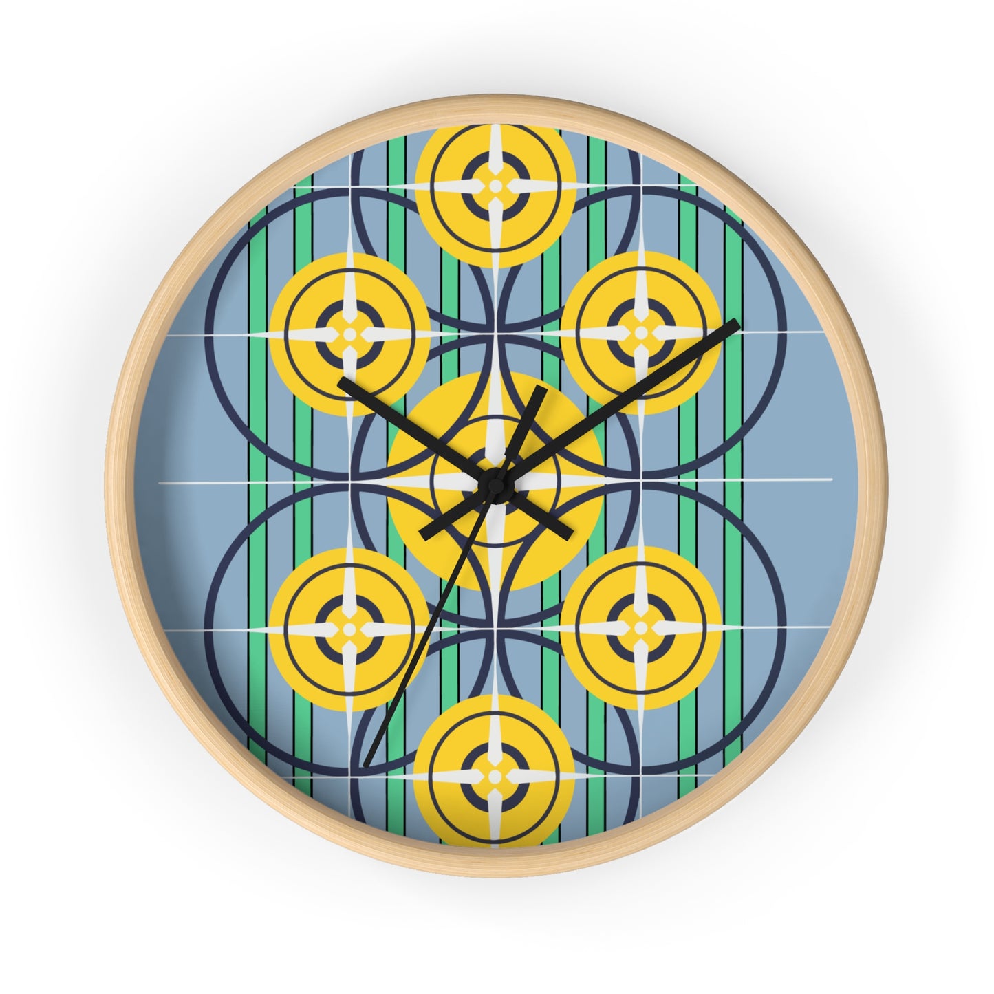 Sunflower Yellow Compass Rose Wall Clock