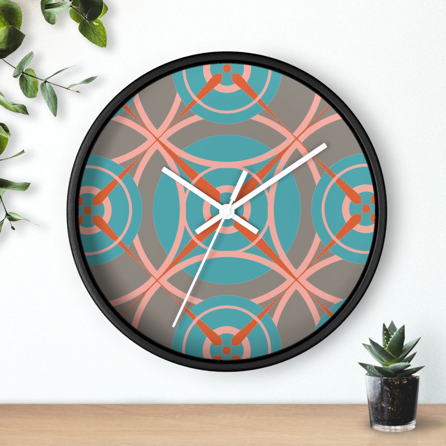 Cotton Candy Grey Compass Rose Wall Clock