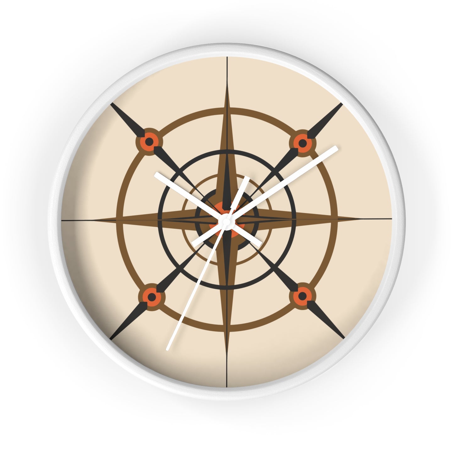 Pumpkin Seed Compass Rose Wall Clock