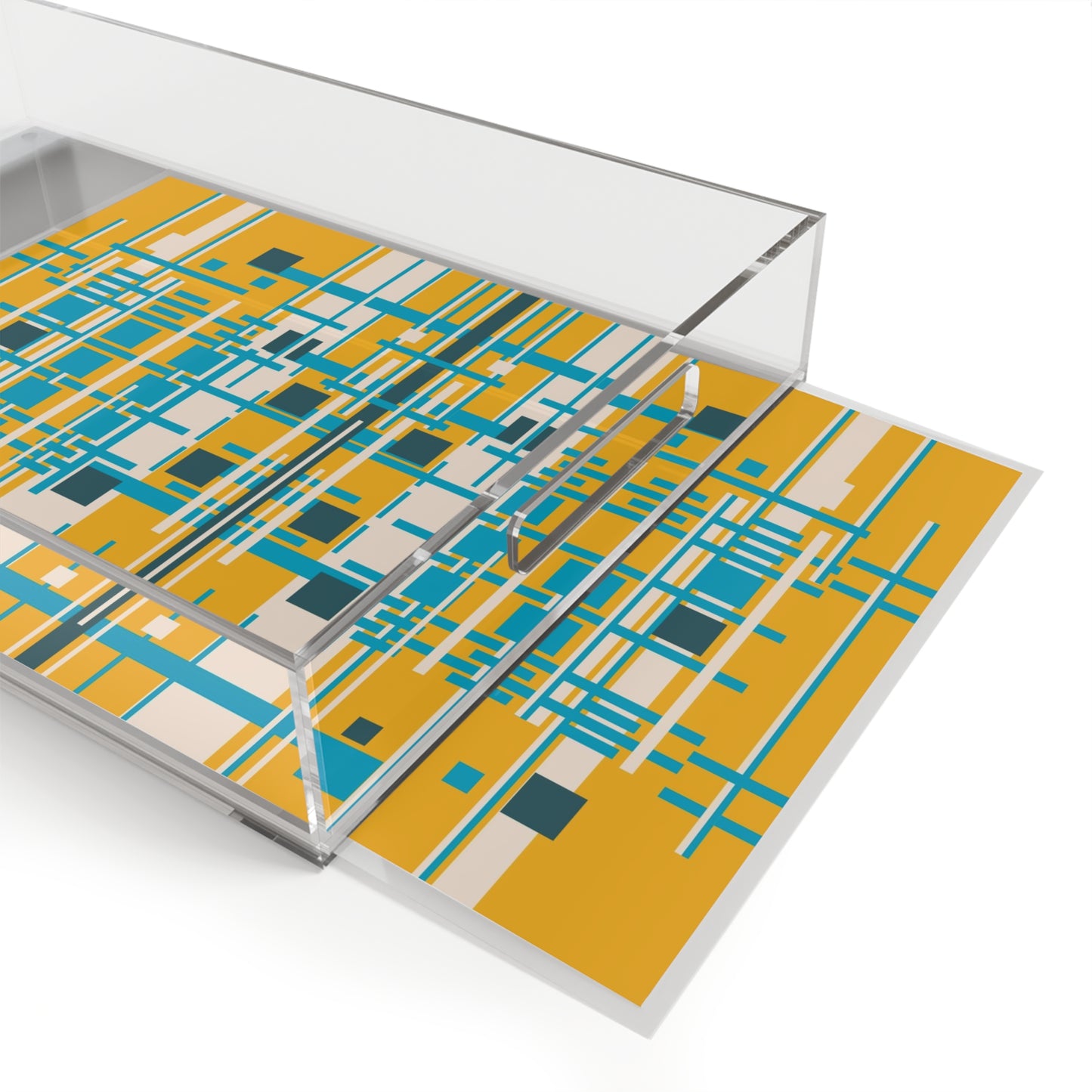 Lemon Yellow Bamboo Acrylic Serving Tray