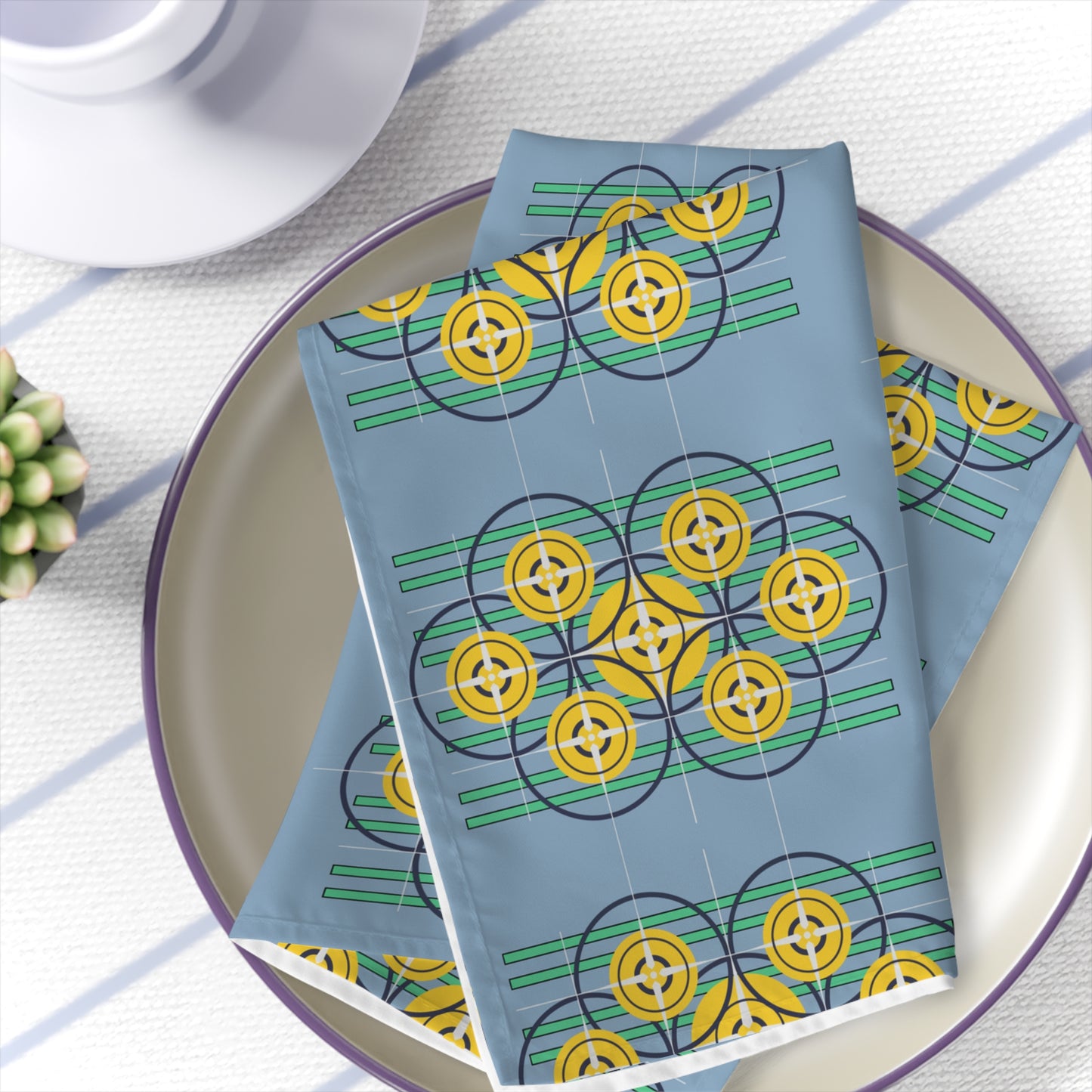 Sunflower Yellow Compass Rose Graphic Napkin