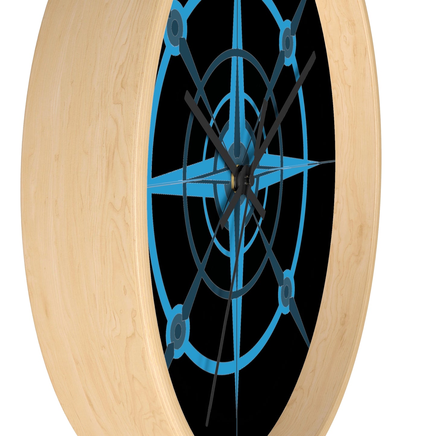 NIghtwing Blue-Black Compass Rose Wall Clock