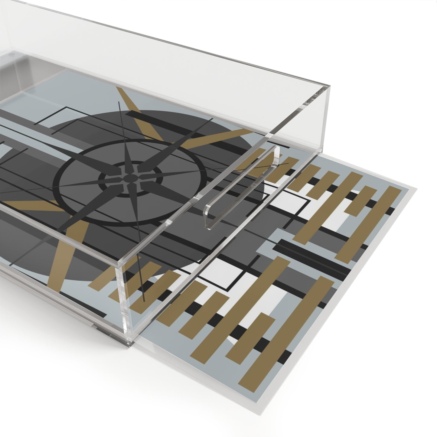 Deco Techno Grey Oscillation Acrylic Serving Tray