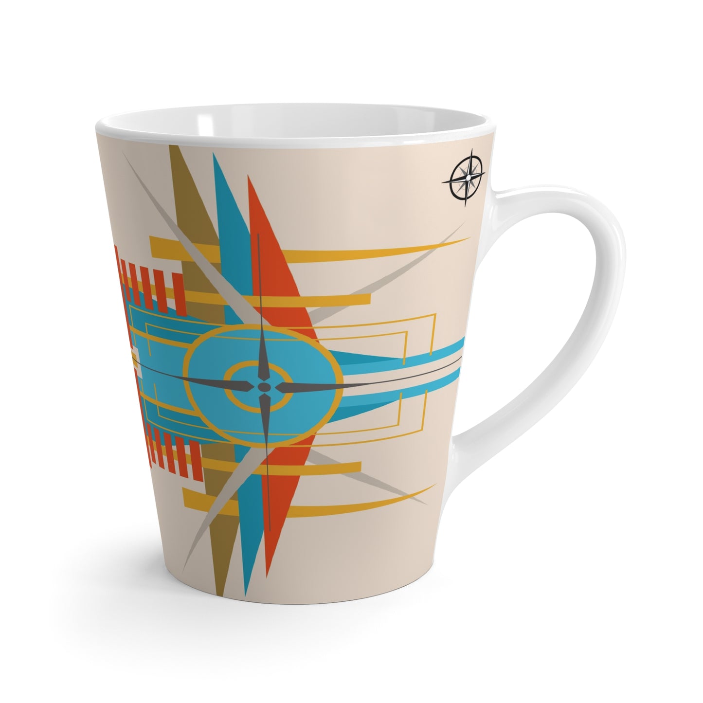 Deco Desert Bird of Paradise Graphic Latte Ceramic Mug