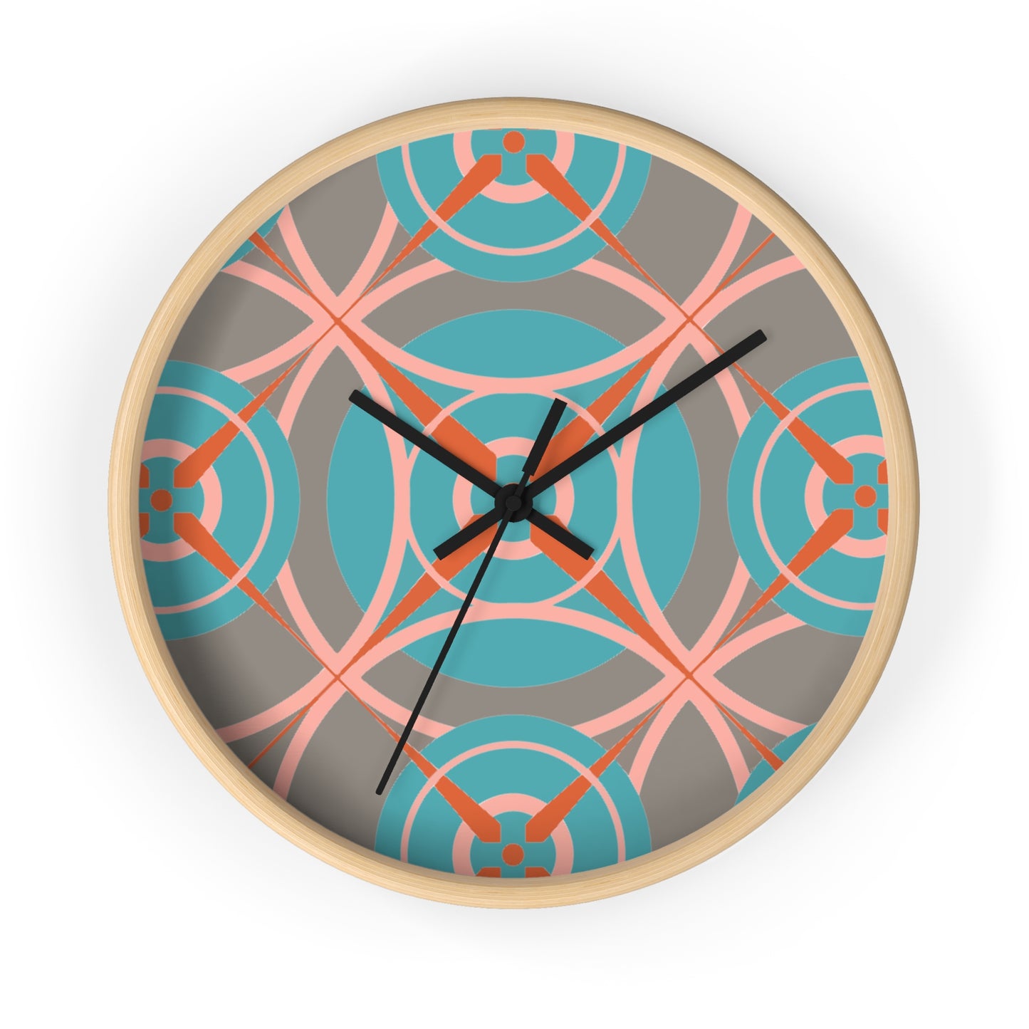 Cotton Candy Grey Compass Rose Wall Clock