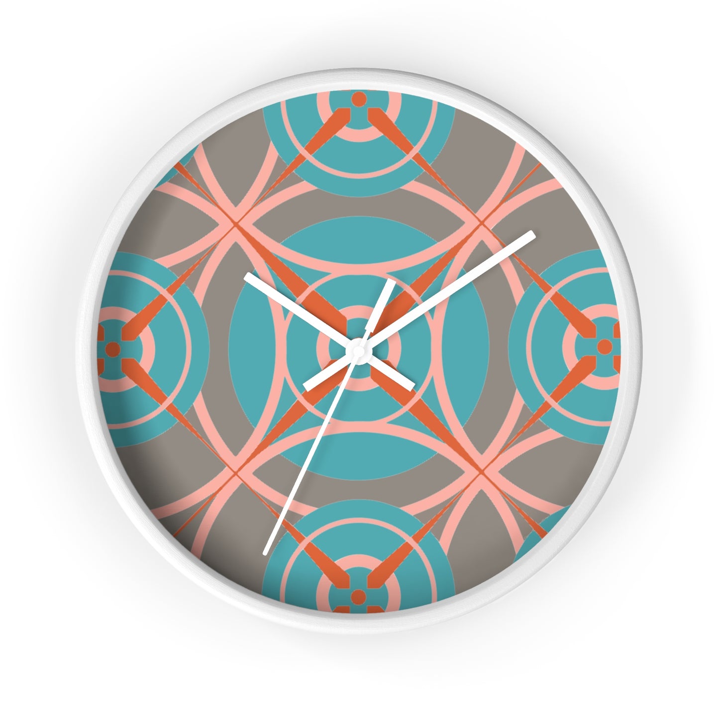 Cotton Candy Grey Compass Rose Wall Clock