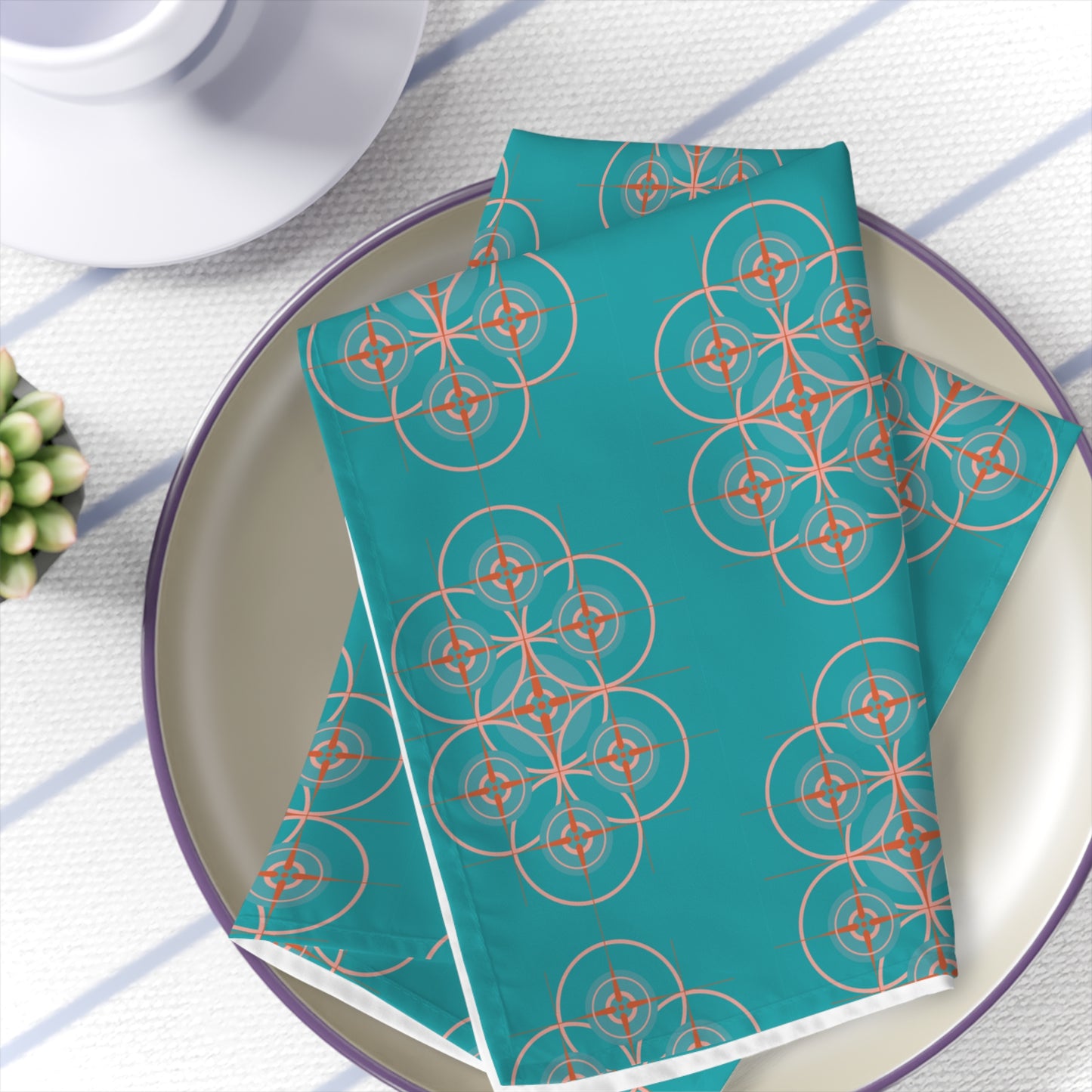 Miami Blue Cherry Blossom Graphic Napkin