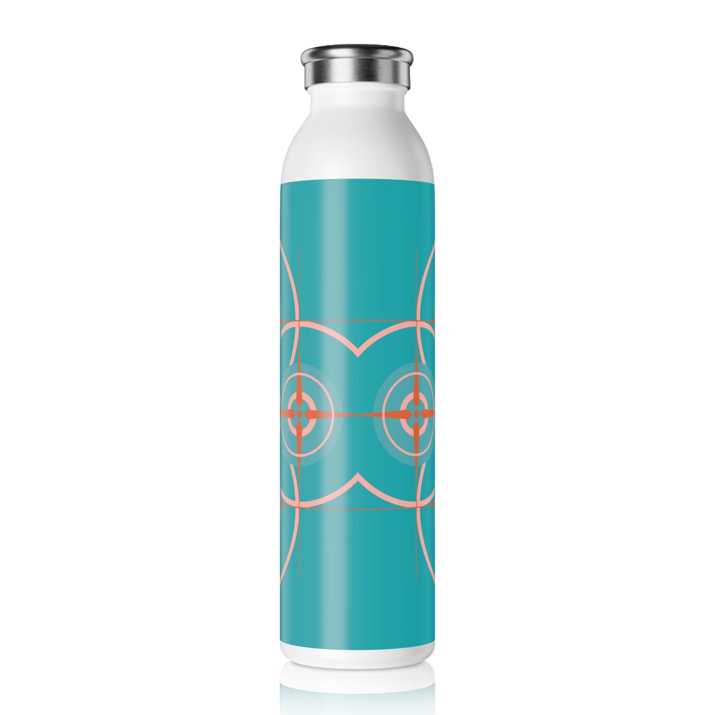 Miami Blue Cherry Blossom Compass Rose 20oz Slim Water Bottle