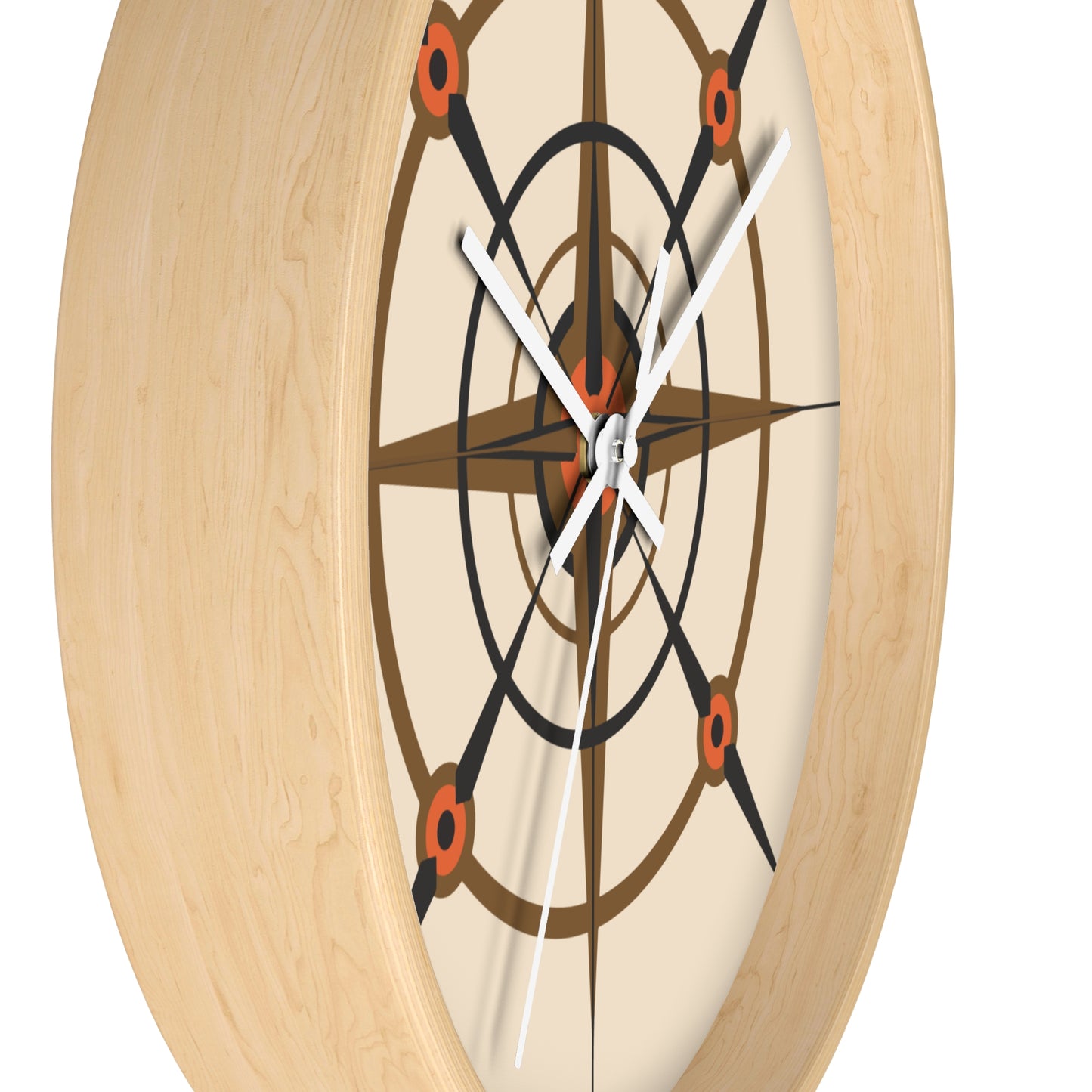 Pumpkin Seed Compass Rose Wall Clock