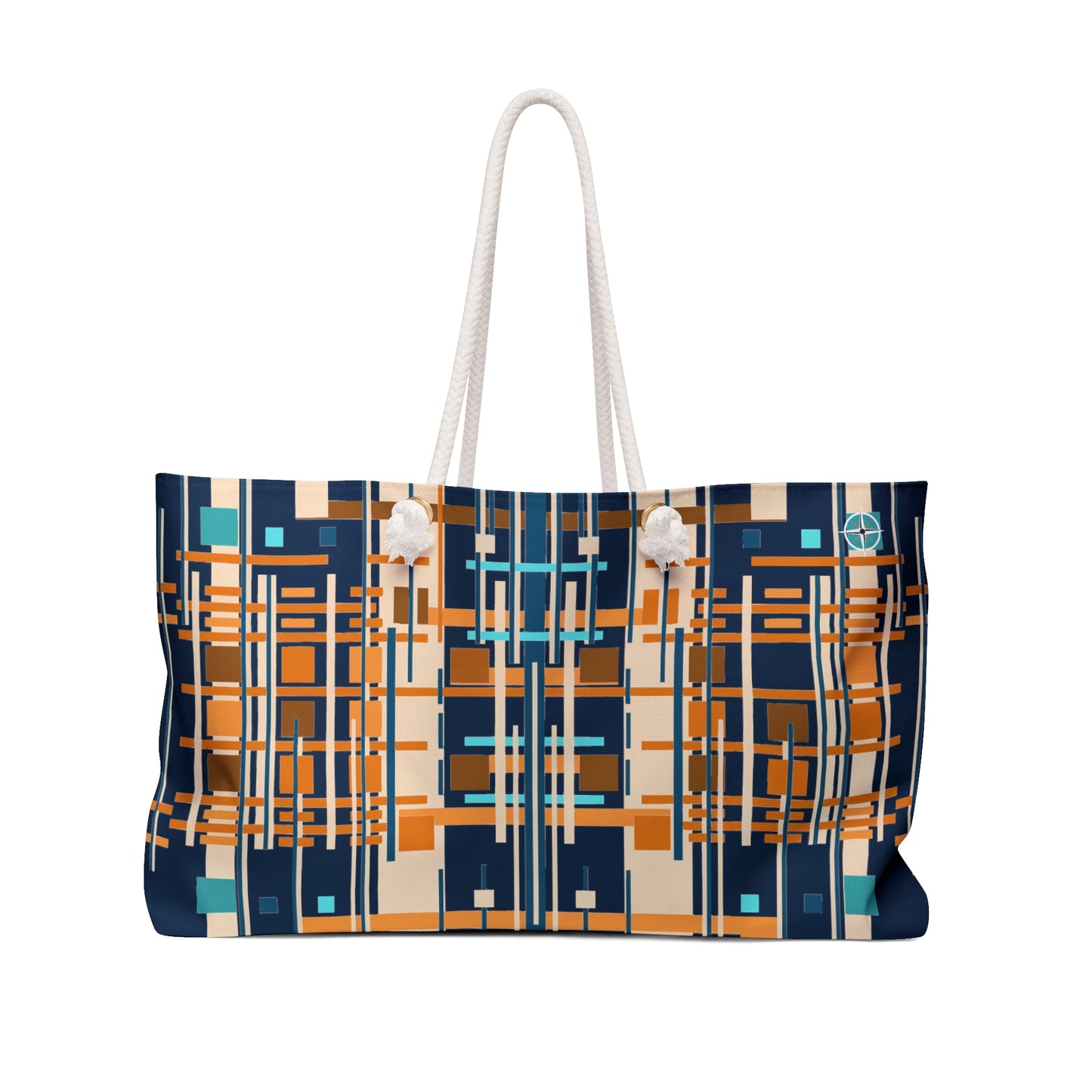 Midnight Blue Bamboo Weekender Beach Bag