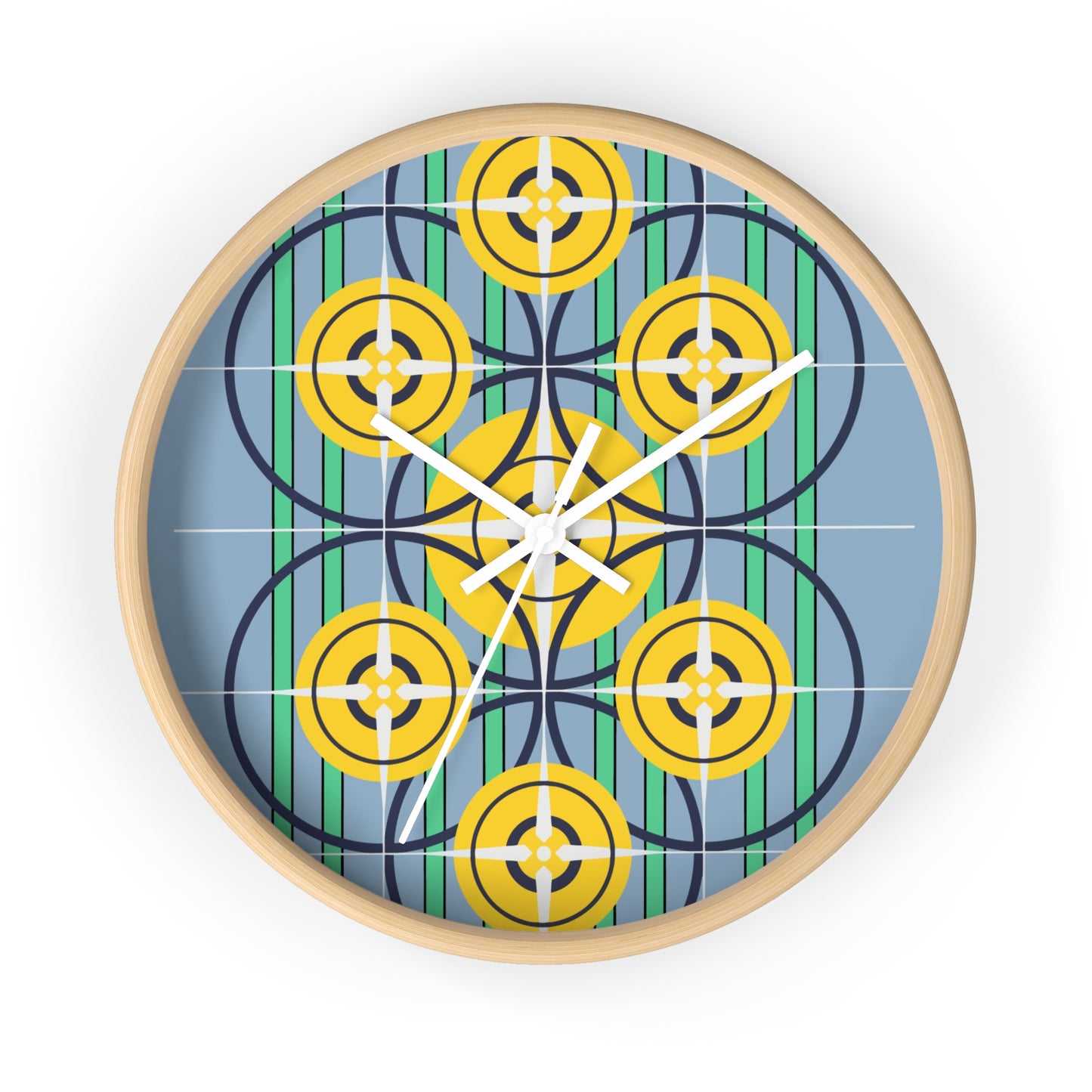 Sunflower Yellow Compass Rose Wall Clock