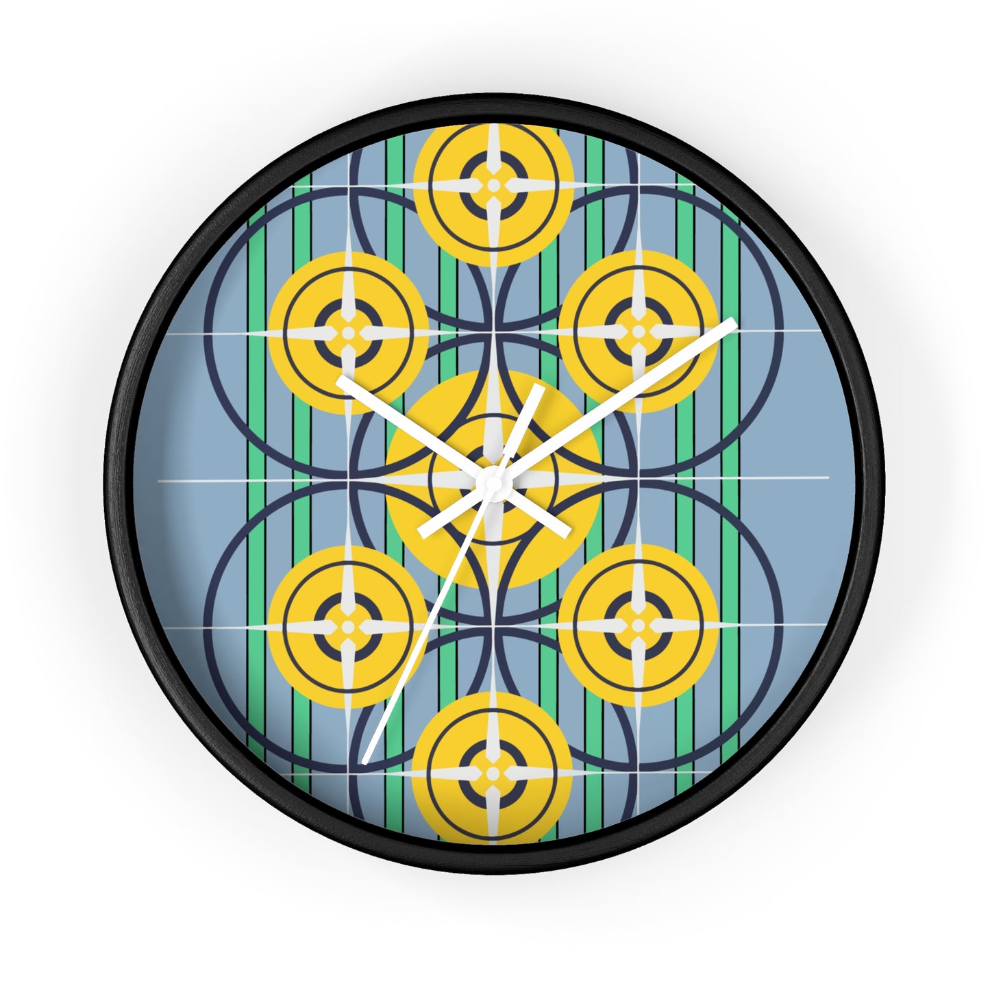 Sunflower Yellow Compass Rose Wall Clock