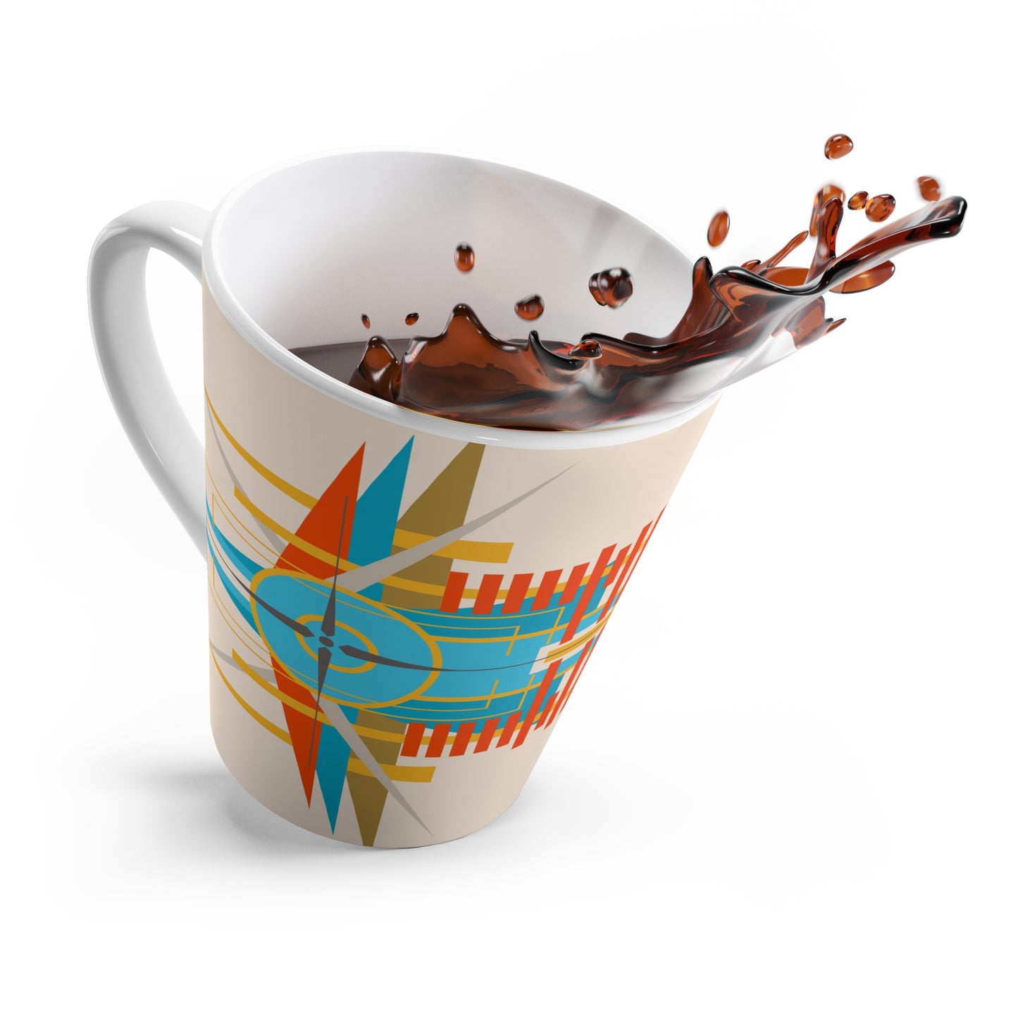 Deco Desert Bird of Paradise Graphic Latte Ceramic Mug