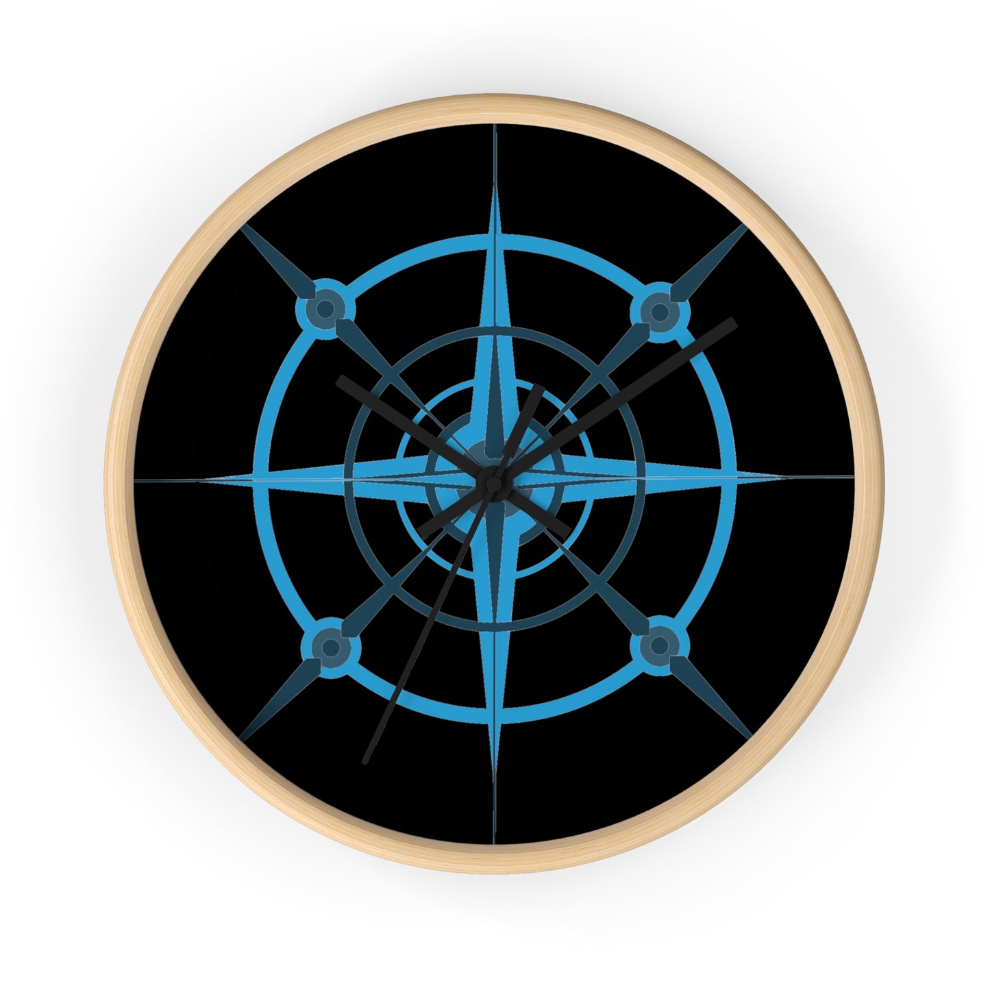 NIghtwing Blue-Black Compass Rose Wall Clock