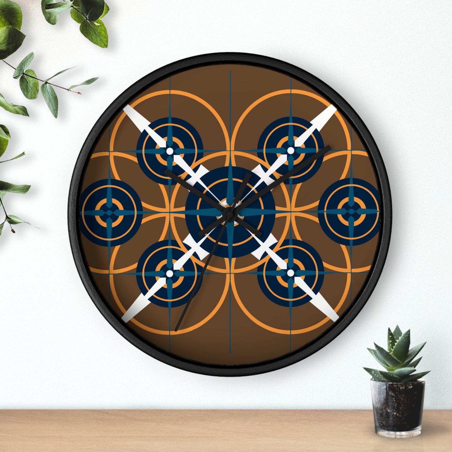 Classic Retro Compass Rose Wall Clock