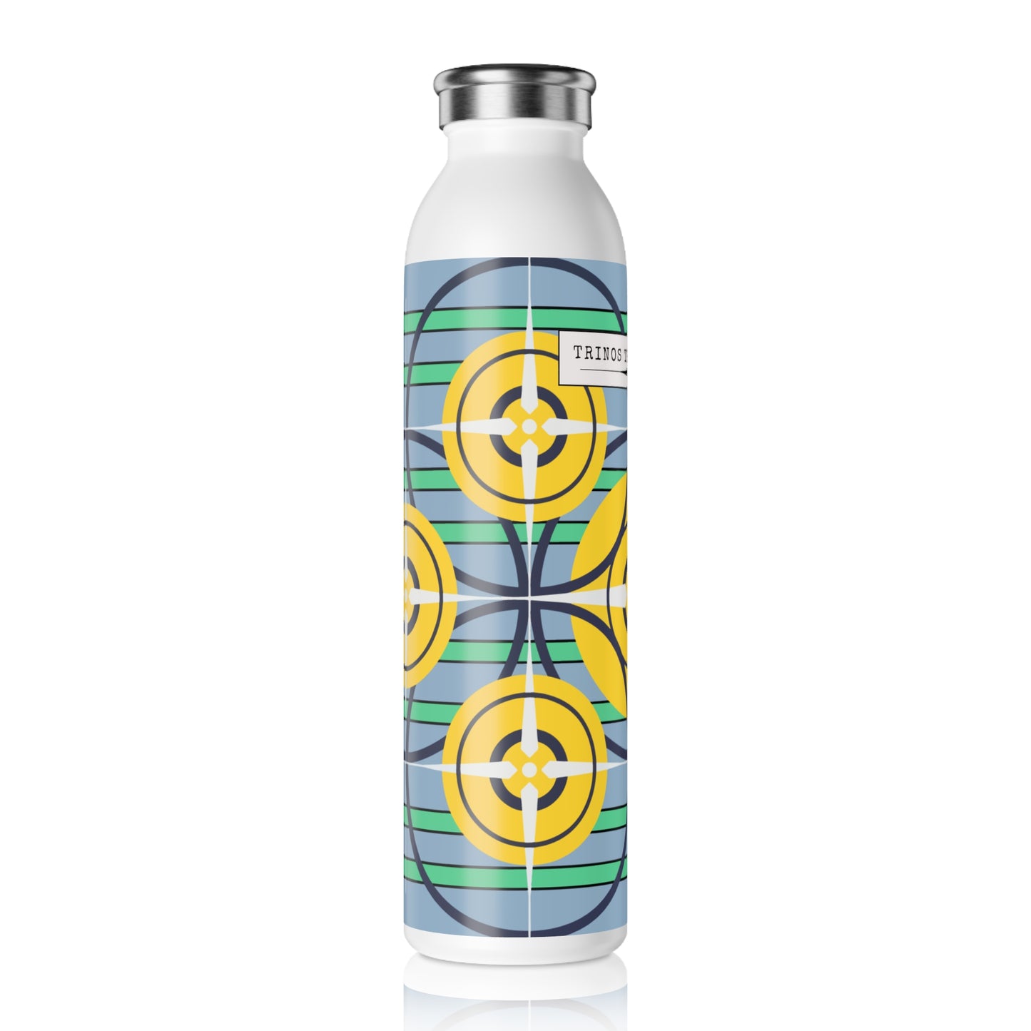 Sunflower Yellow Compass Rose 20oz Slim Water Bottle