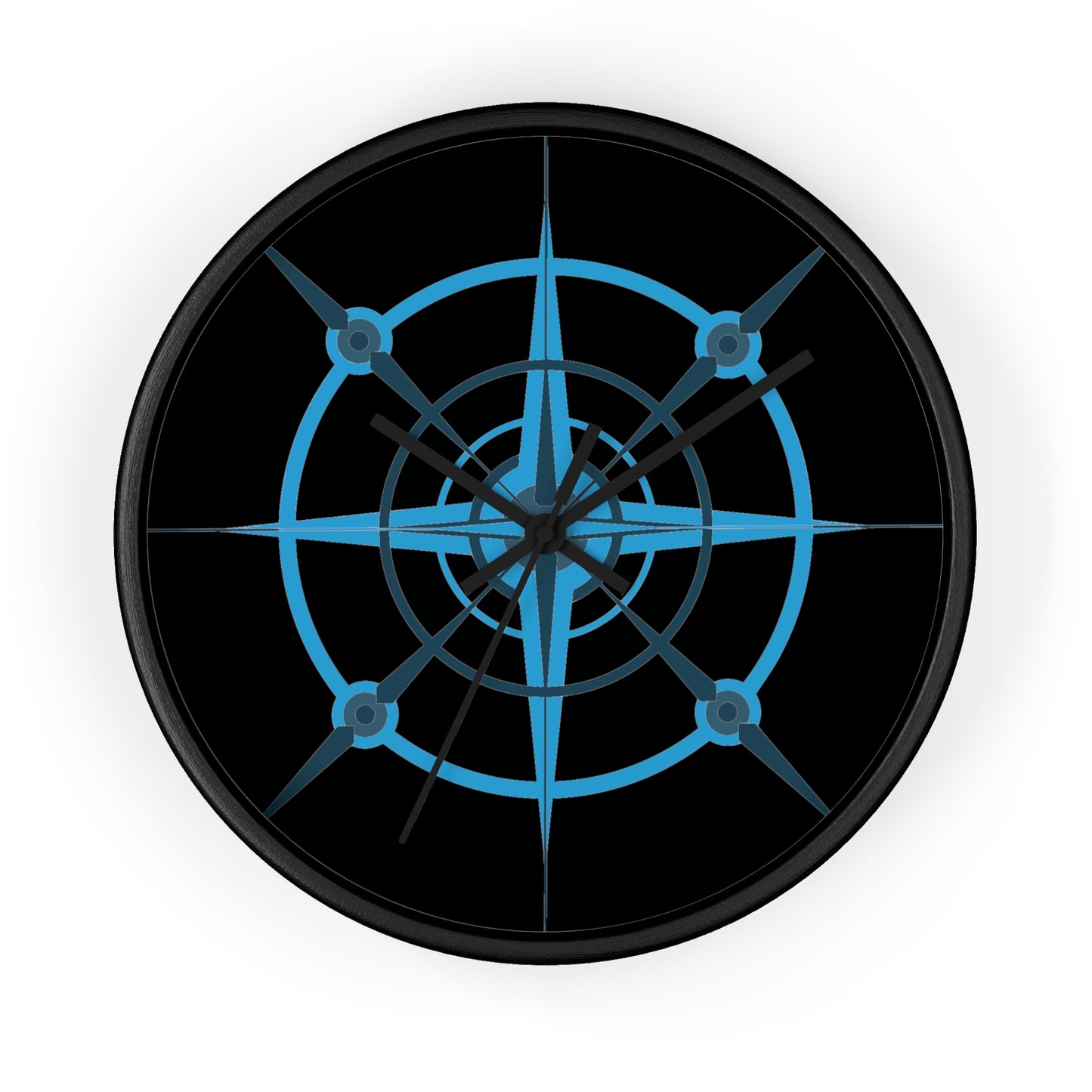 NIghtwing Blue-Black Compass Rose Wall Clock