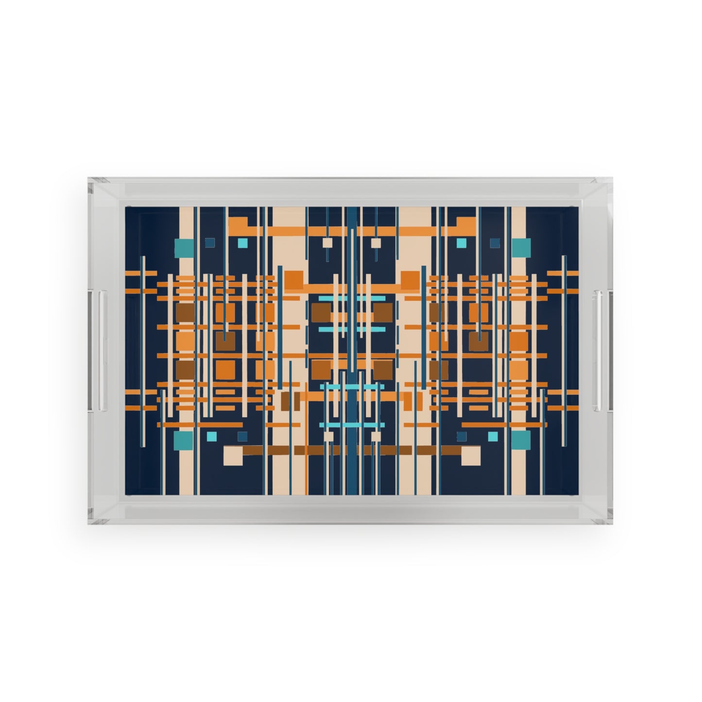 Midnight Blue Bamboo Acrylic Serving Tray