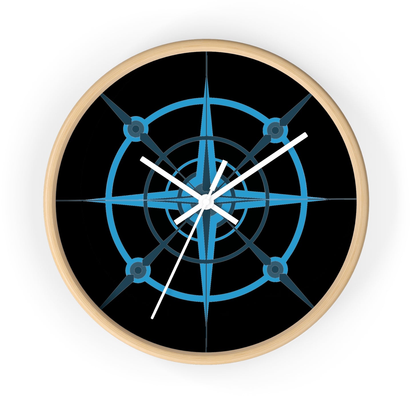 NIghtwing Blue-Black Compass Rose Wall Clock