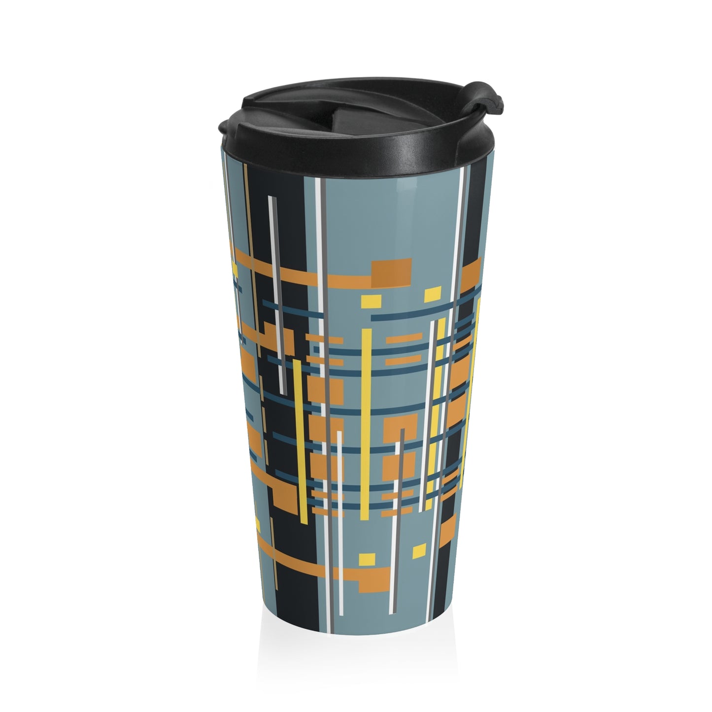 Steel Tin Grey Bamboo Stainless Steel Travel Mug