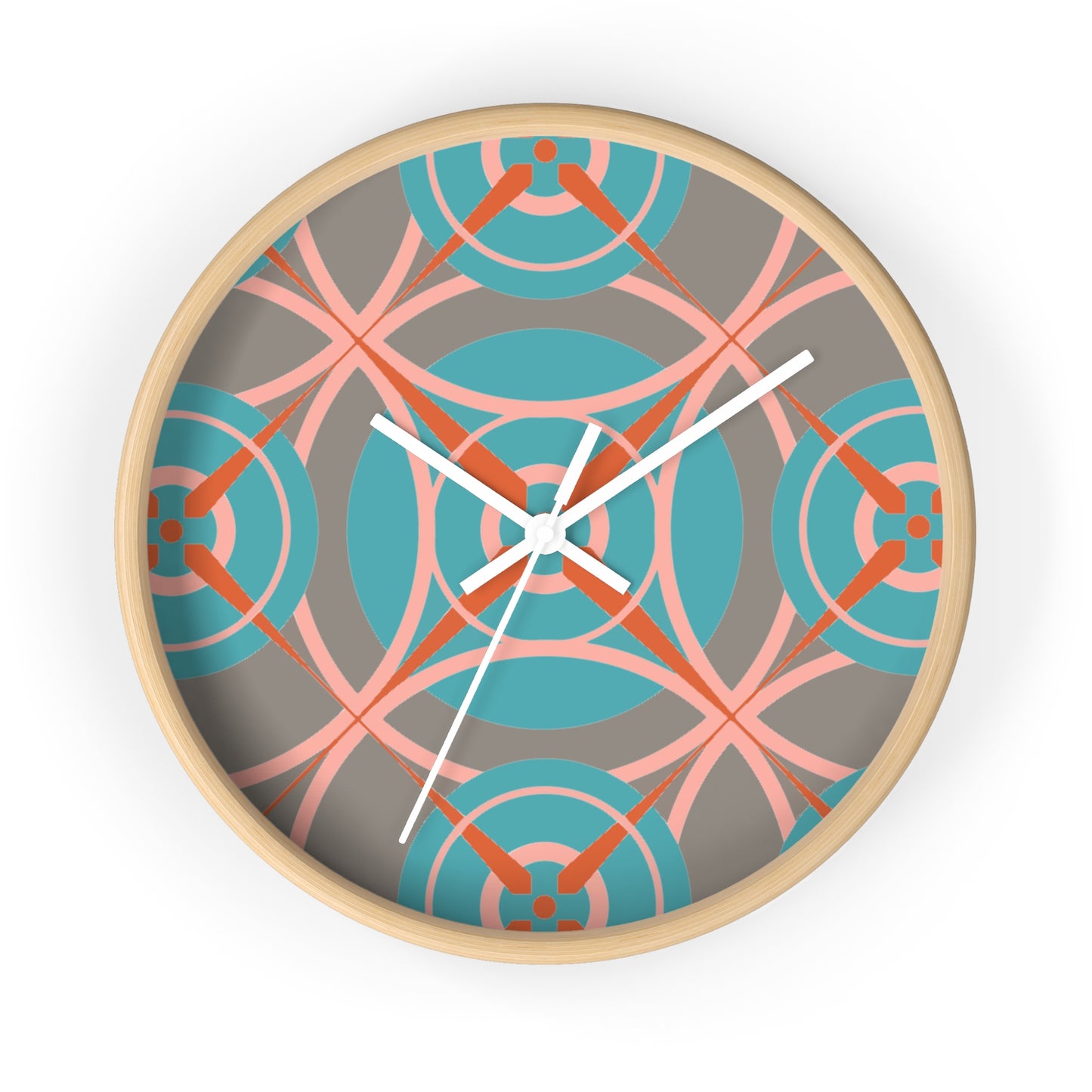 Cotton Candy Grey Compass Rose Wall Clock