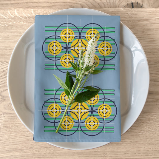 Sunflower Yellow Compass Rose Graphic Napkin