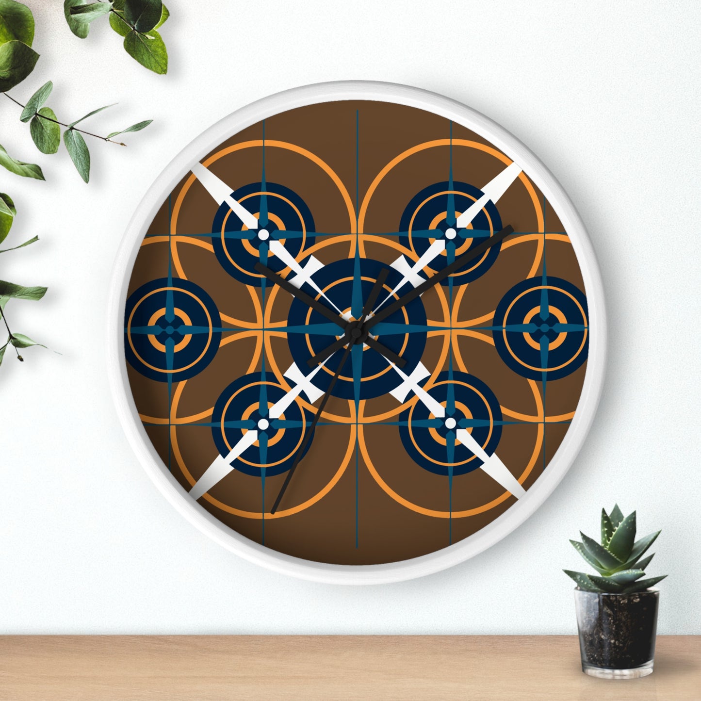 Classic Retro Compass Rose Wall Clock