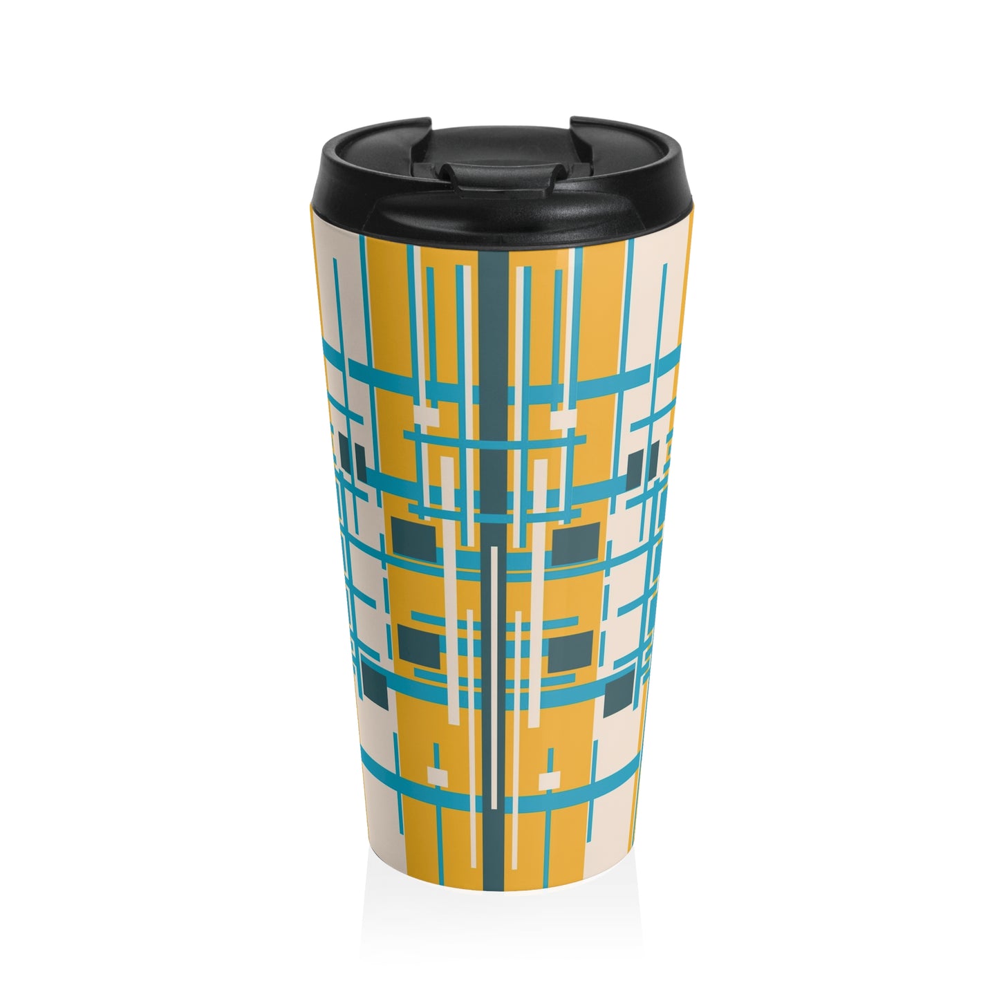 Lemon Yellow Bamboo Stainless Steel Travel Mug