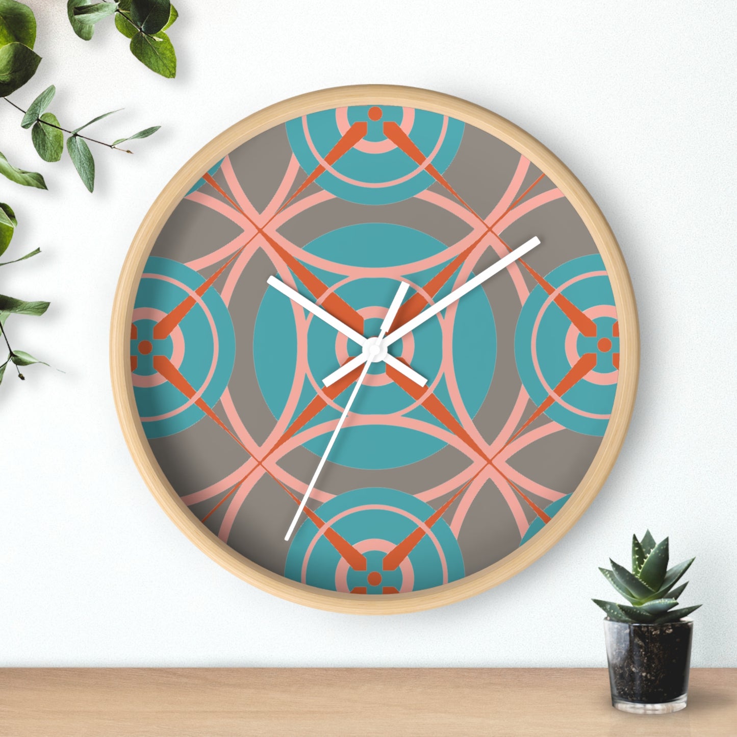 Cotton Candy Grey Compass Rose Wall Clock