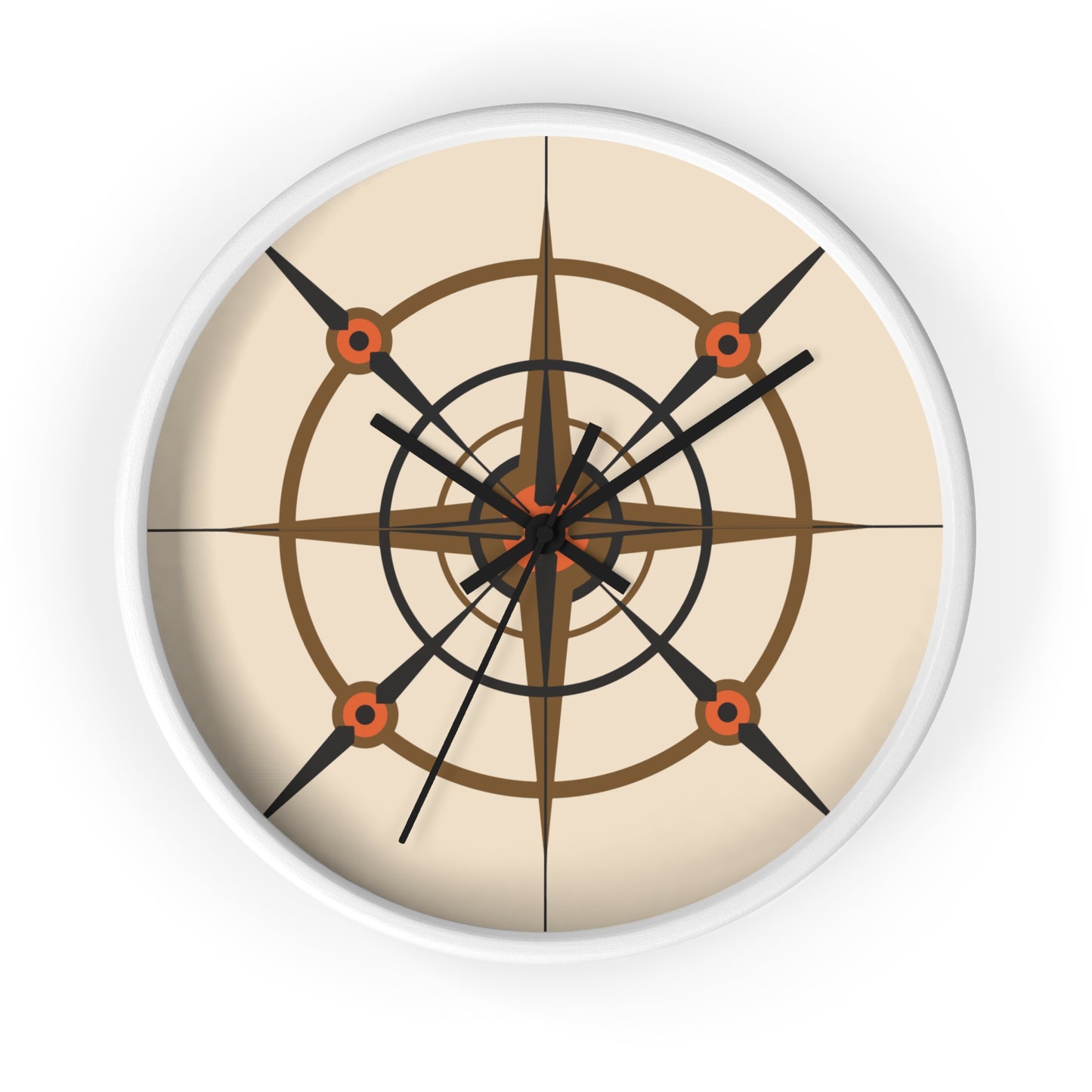 Pumpkin Seed Compass Rose Wall Clock