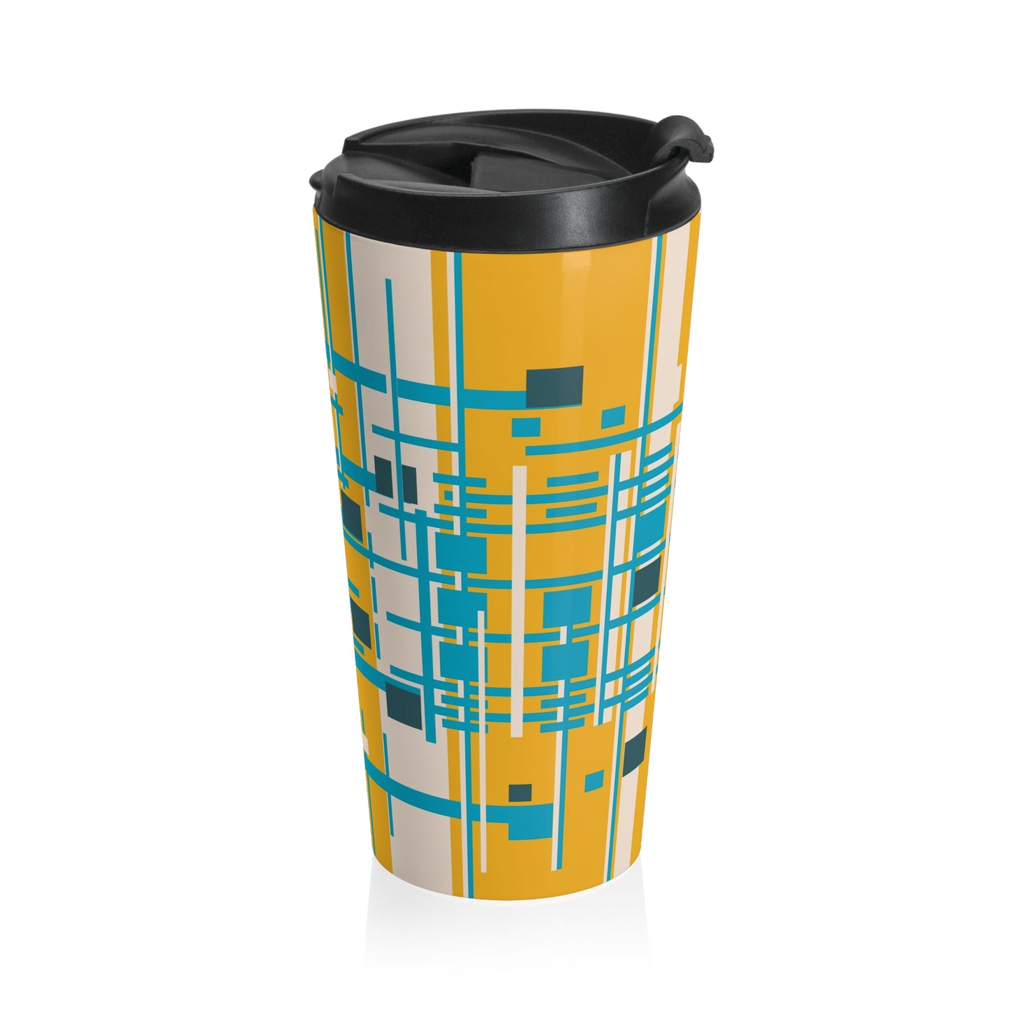 Lemon Yellow Bamboo Stainless Steel Travel Mug