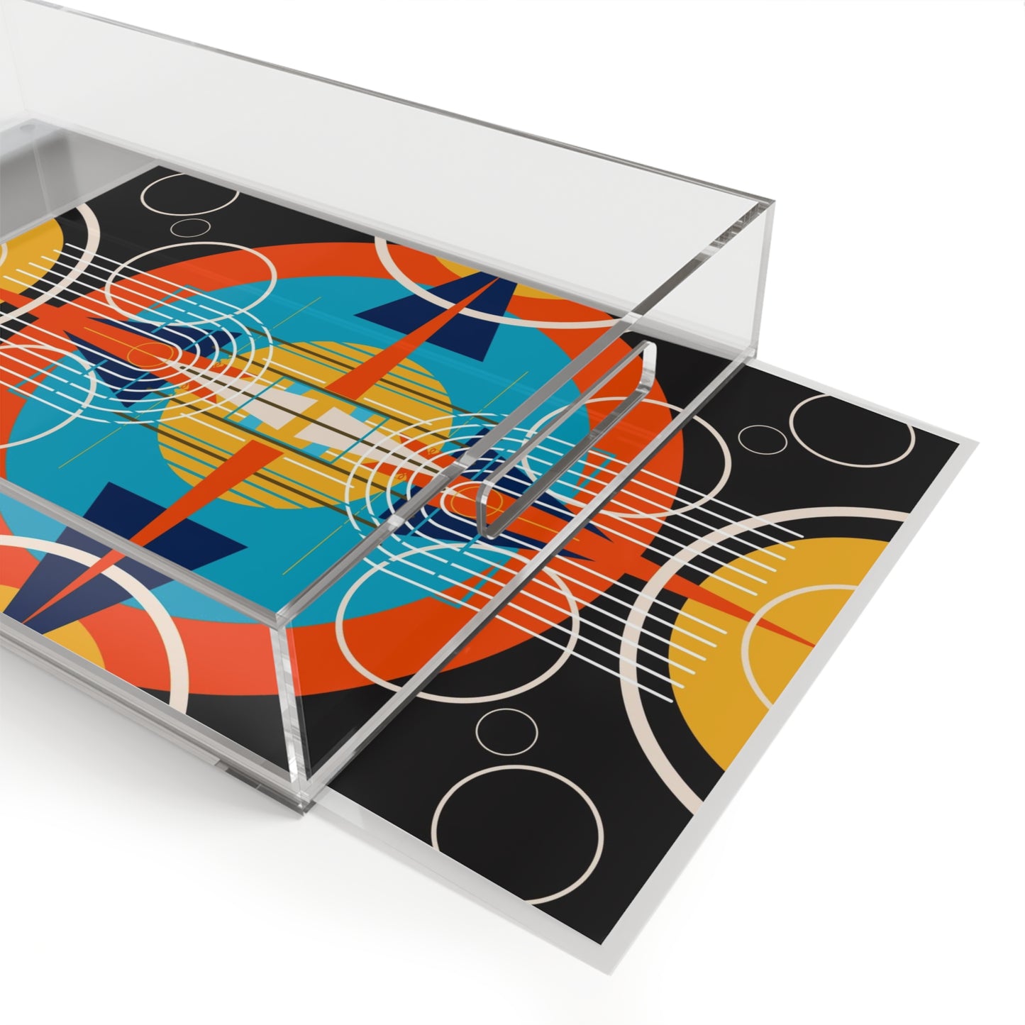 Deco Black Oscillation Acrylic Serving Tray