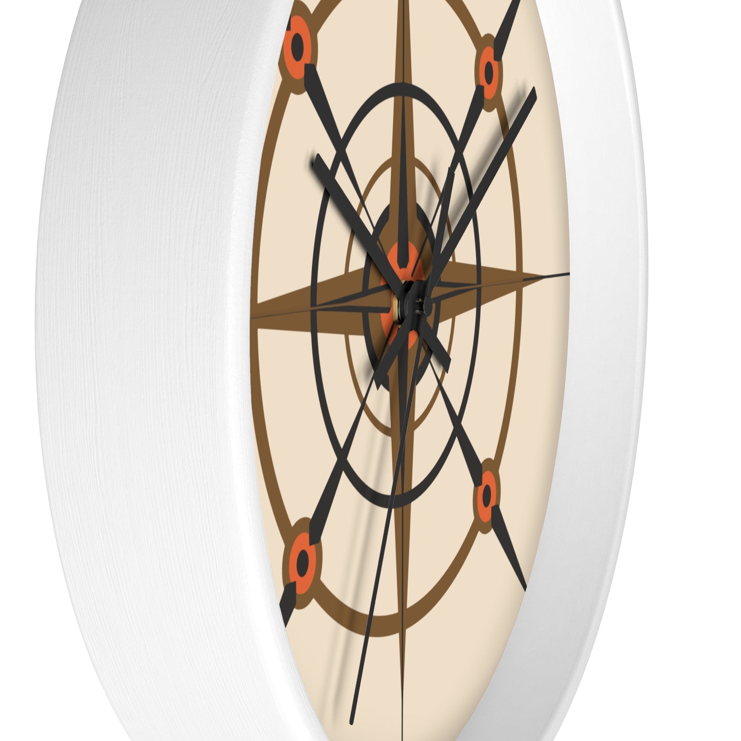 Pumpkin Seed Compass Rose Wall Clock