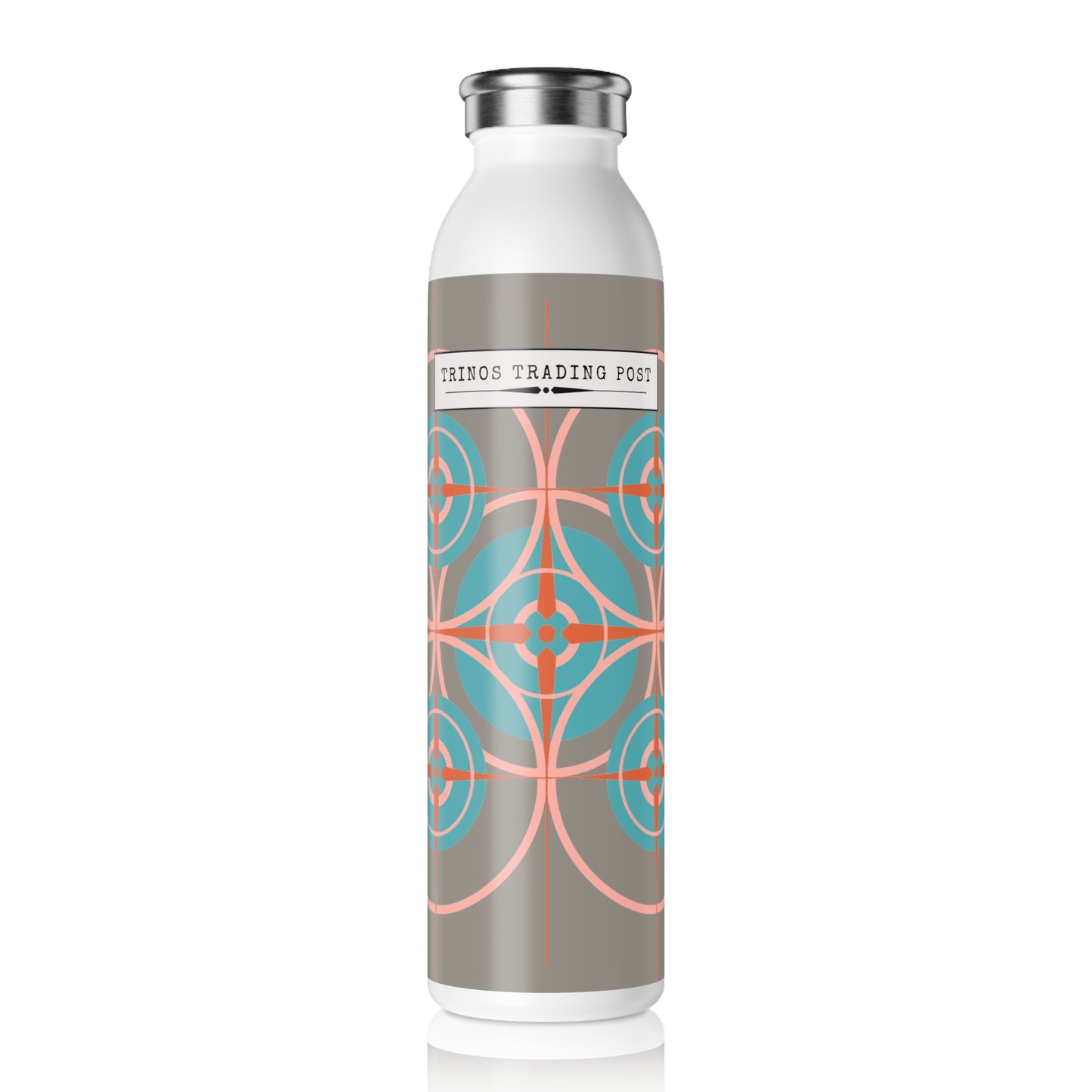 Miami Cotton Candy Grey Compass Rose 20oz Slim Water Bottle