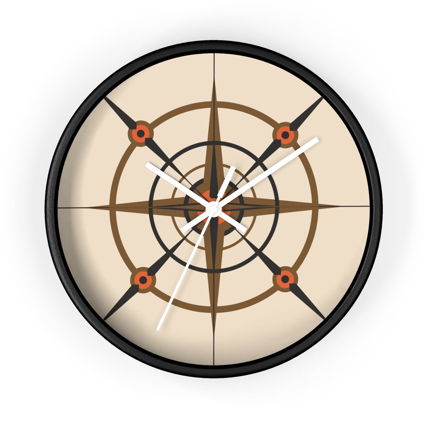 Pumpkin Seed Compass Rose Wall Clock