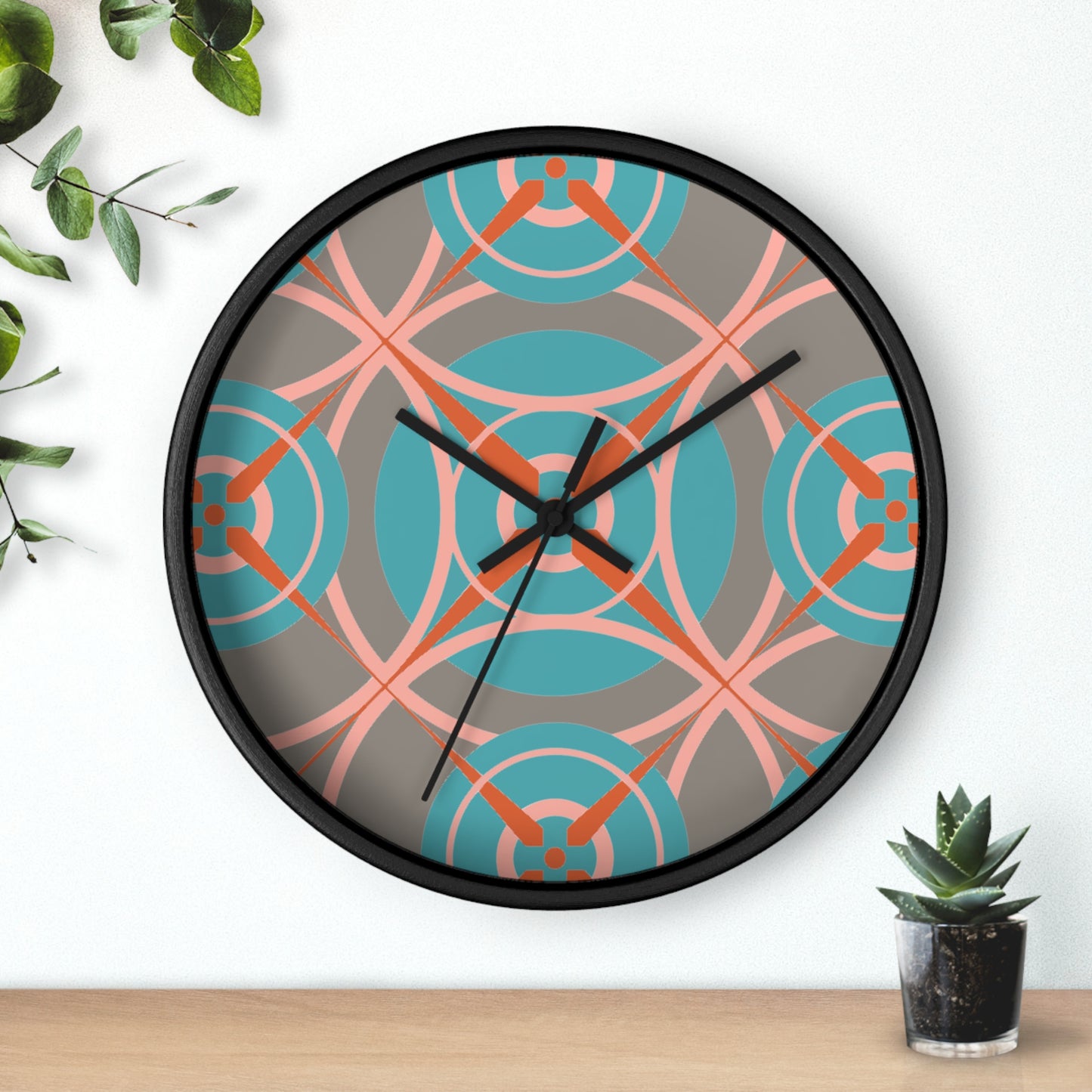 Cotton Candy Grey Compass Rose Wall Clock