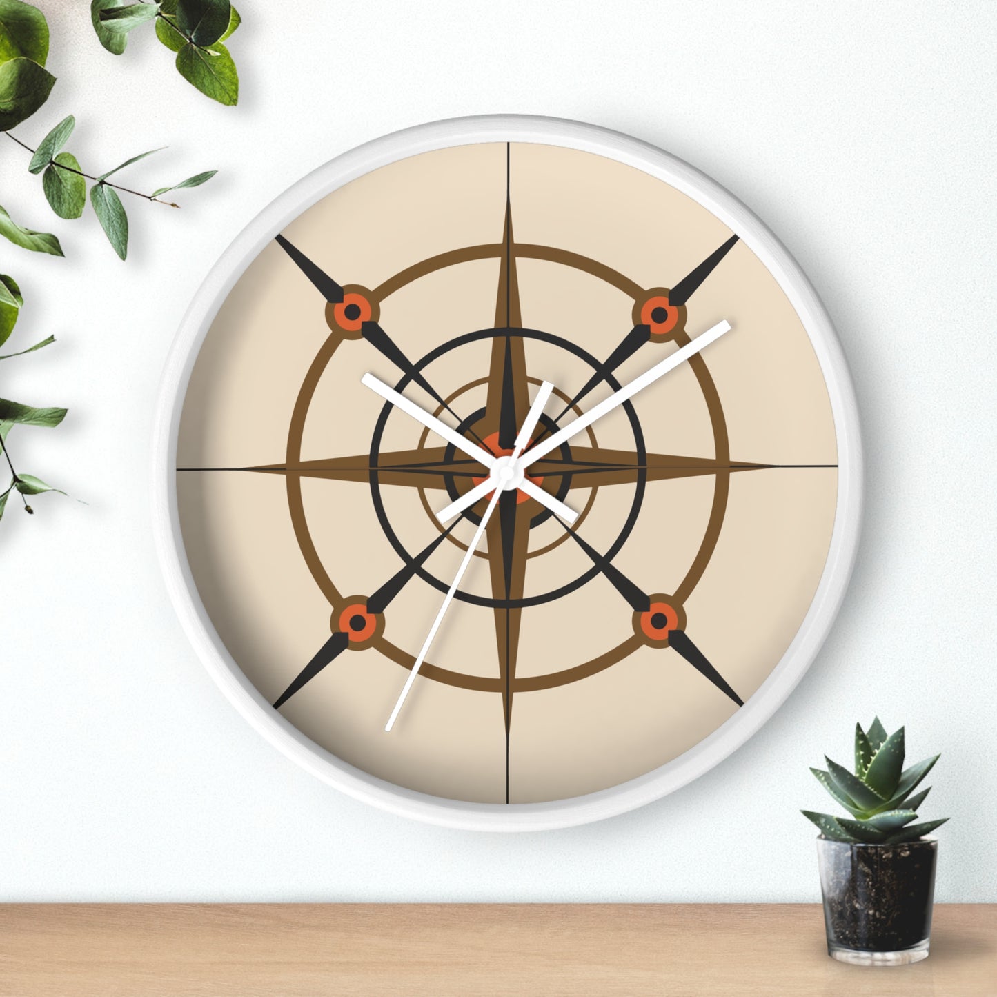 Pumpkin Seed Compass Rose Wall Clock