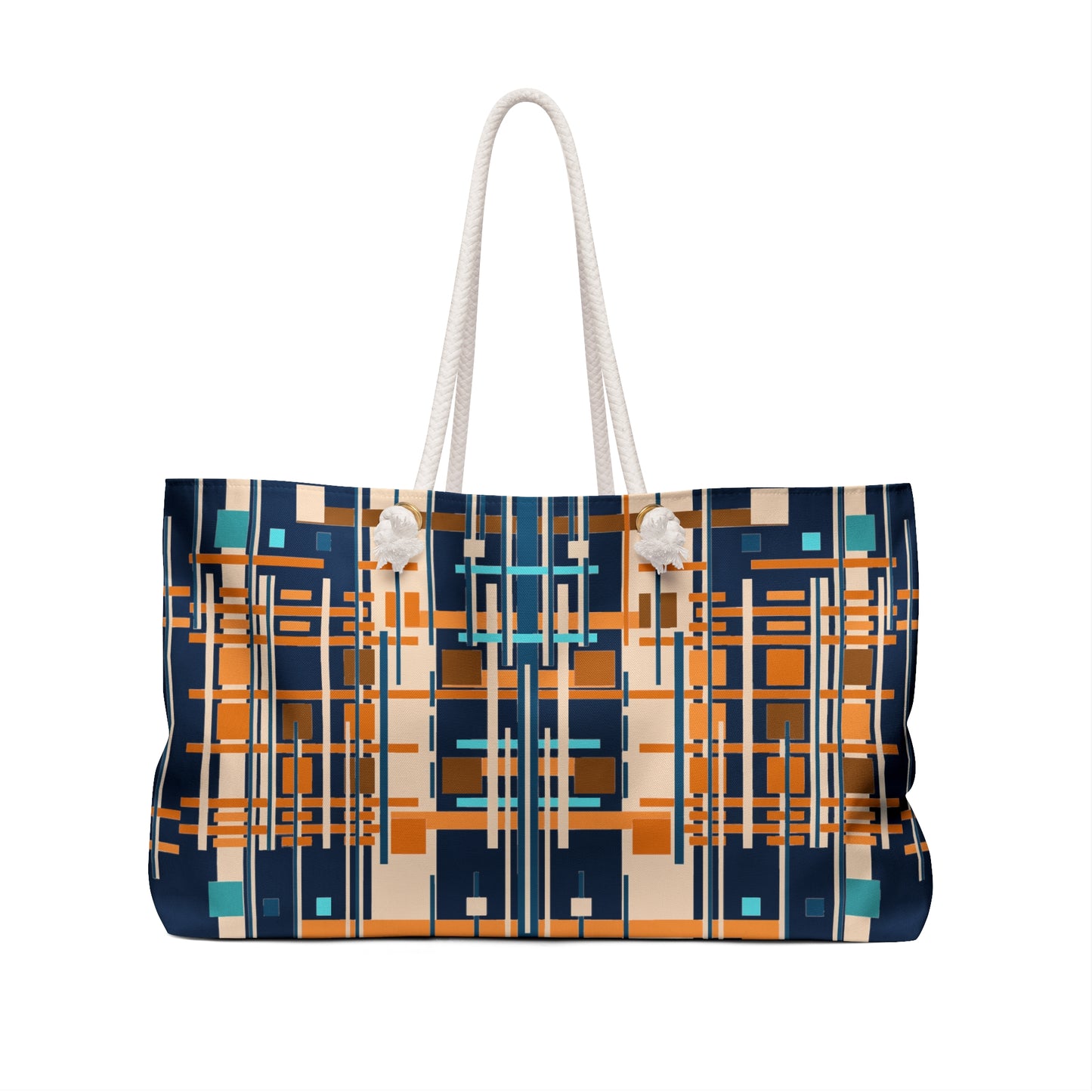 Midnight Blue Bamboo Weekender Beach Bag