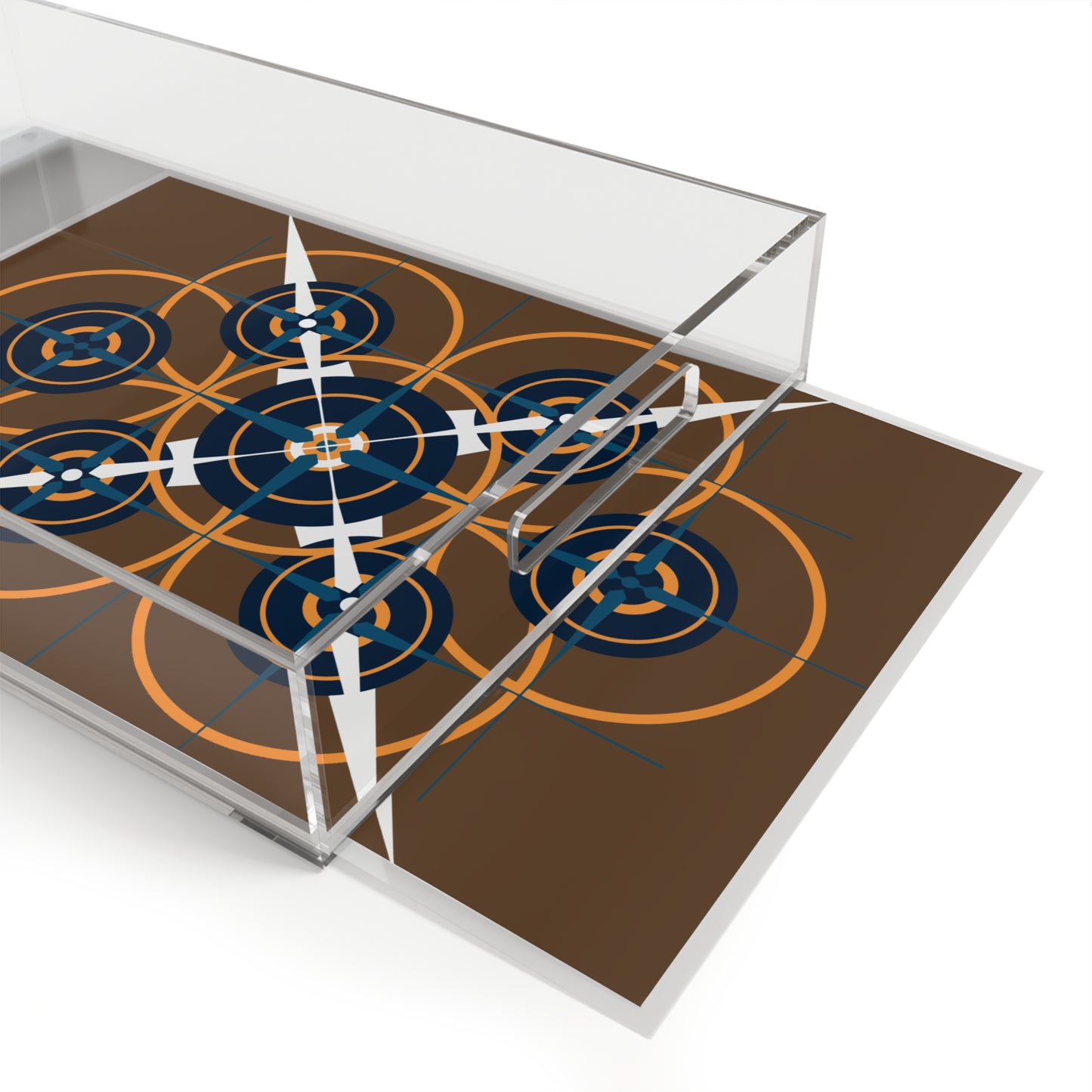 Classic Retro Compass Rose Acrylic Serving Tray