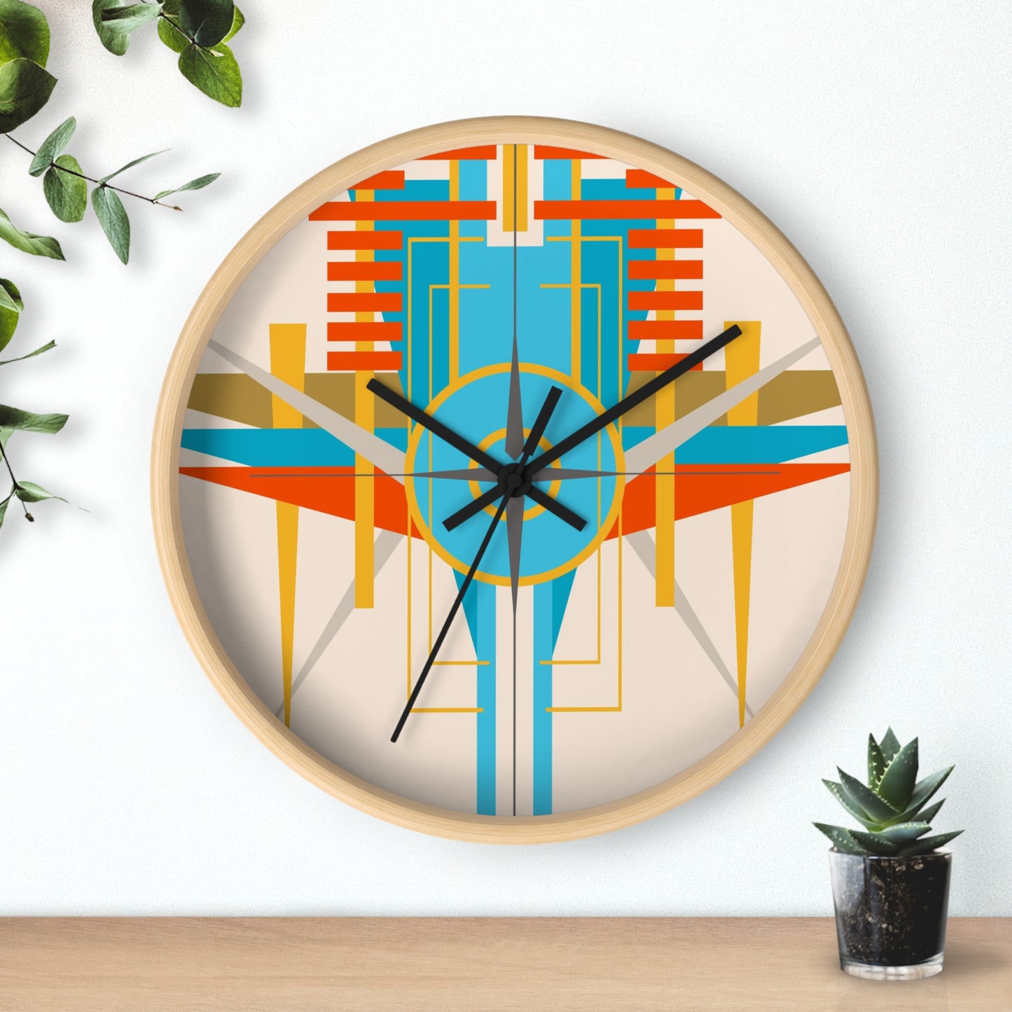 Deco Desert Bird of Paradise Wall Clock