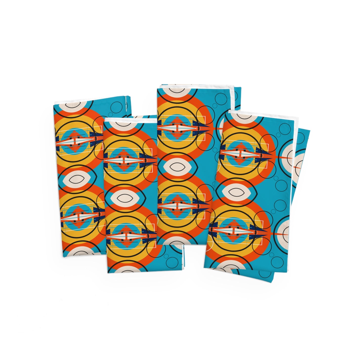 Deco Orange Sunburst Oscillation Napkin